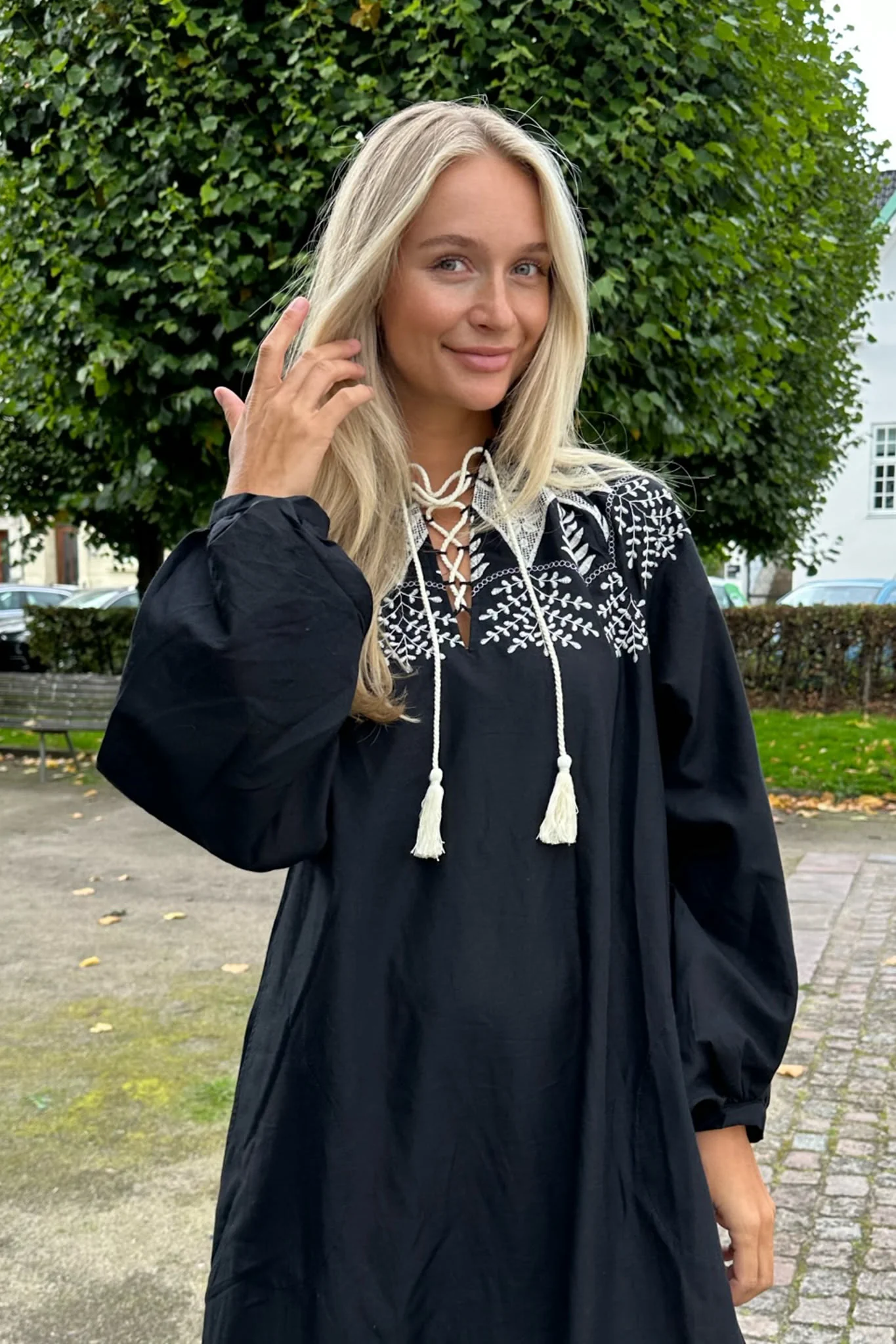 HollieIC Dress - Black Embroidery - Image 2