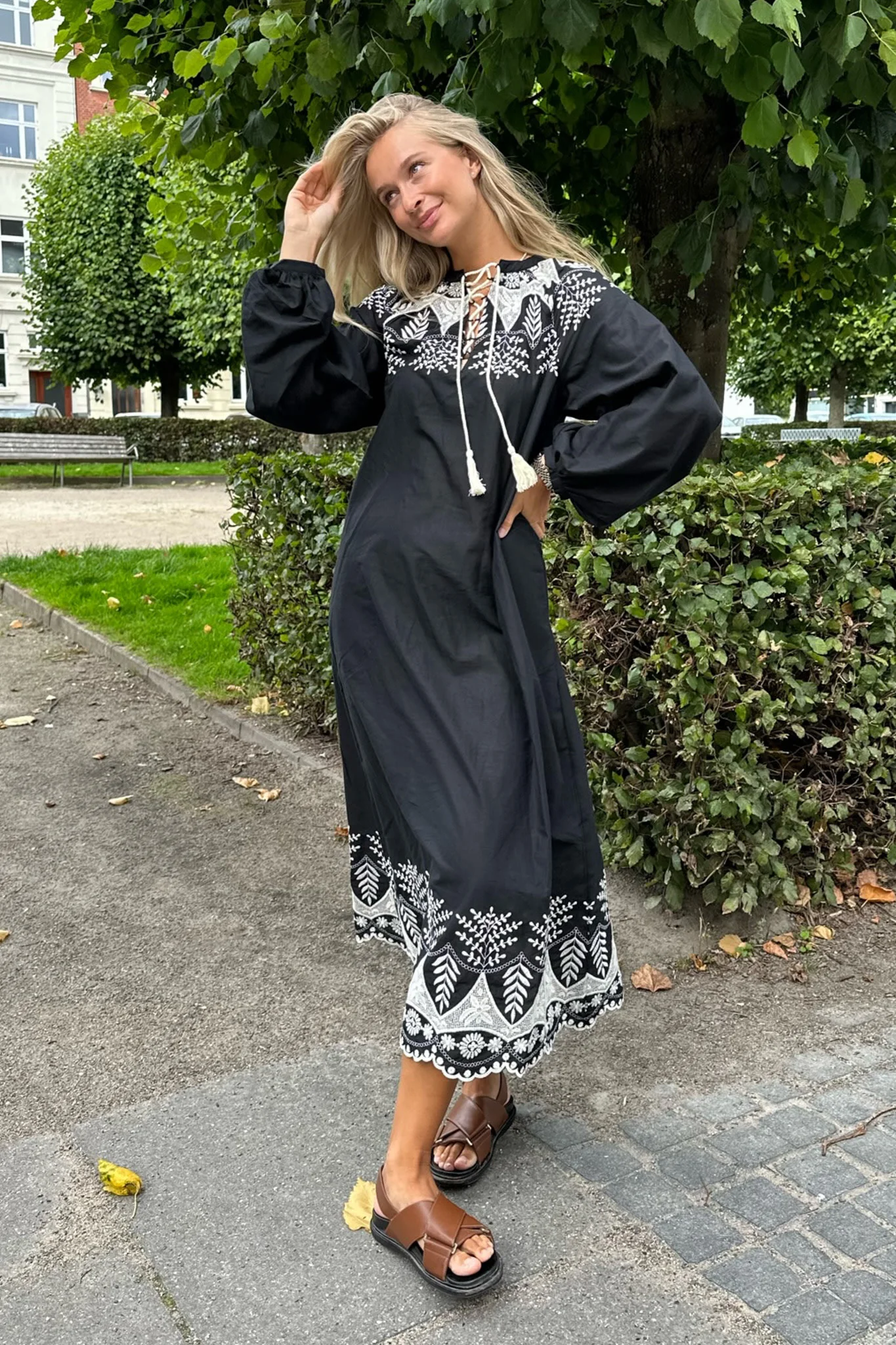 HollieIC Dress - Black Embroidery - Image 3