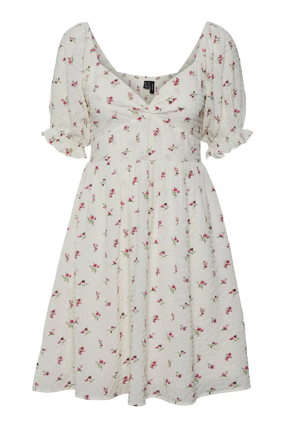 VMHollo 2/4 Knot Short Dress - Snow White Pink Flower - Image 6