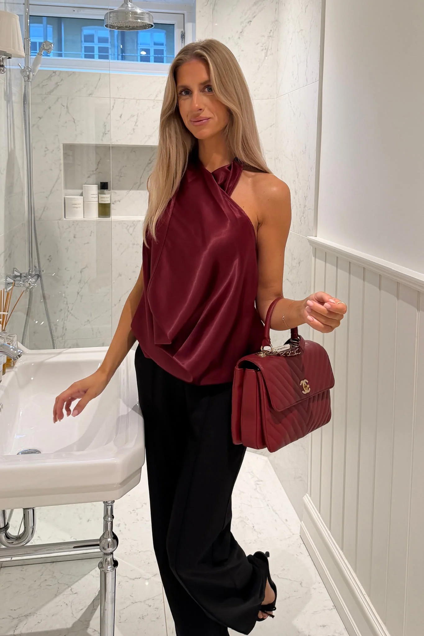 HollyIC Wrap Top - Bordeaux - Image 2