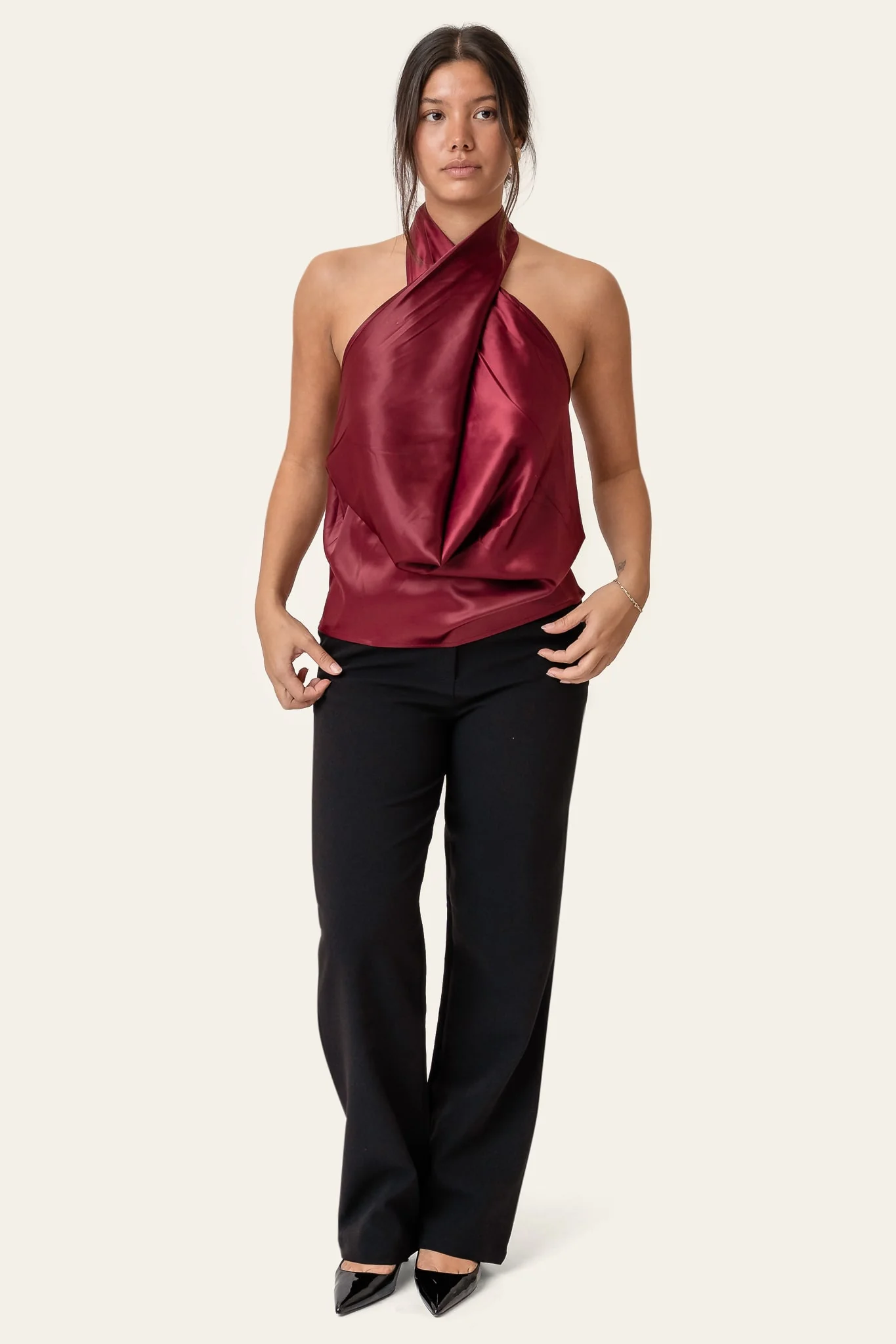 HollyIC Wrap Top - Bordeaux - Image 5