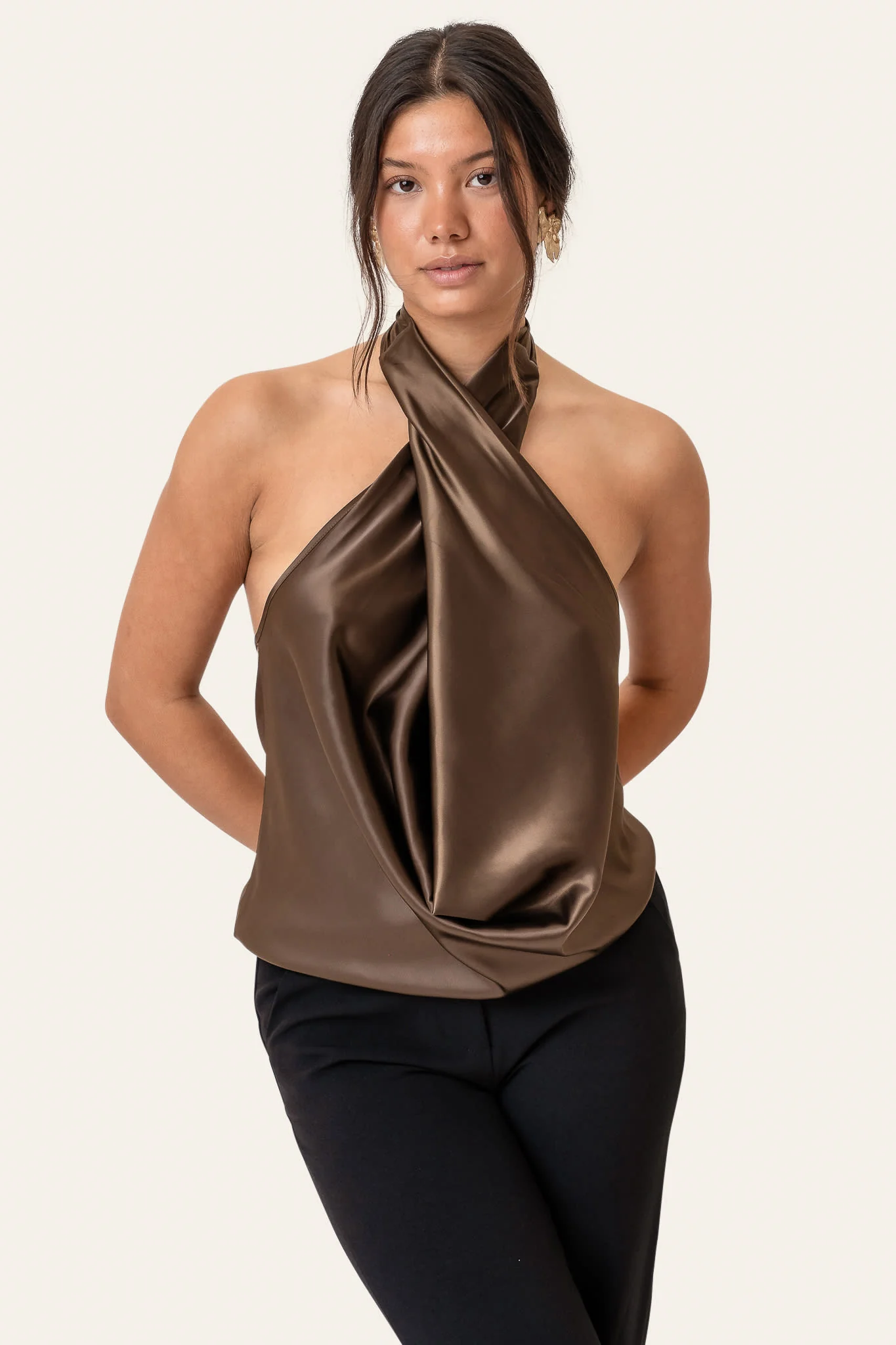 HollyIC Wrap Top - Dark Brown - Image 6