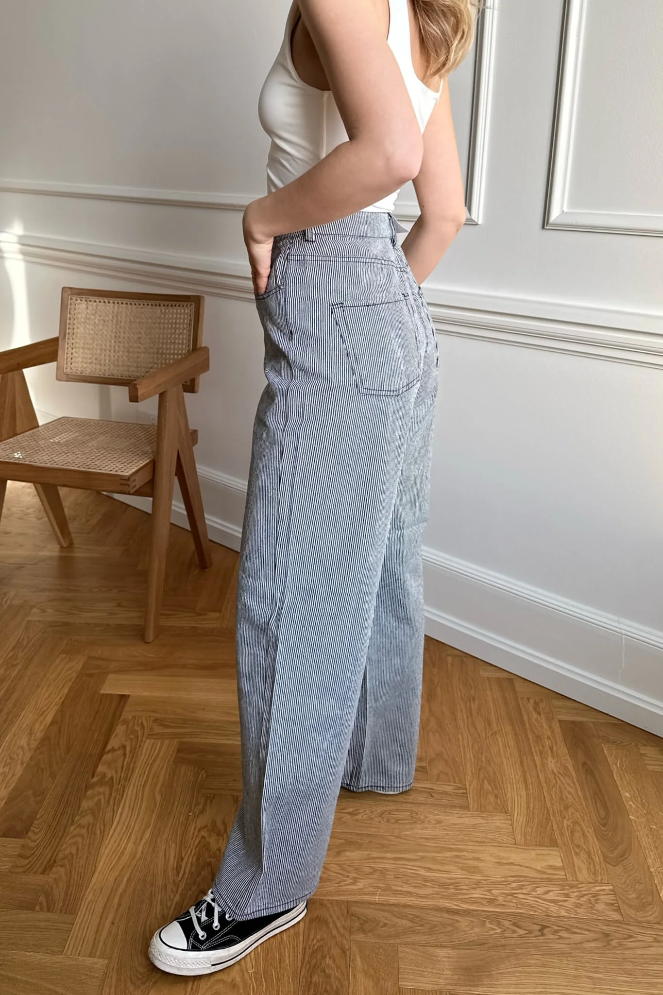 JXHoney Straight MW Trousers - Moonbeam - Image 3