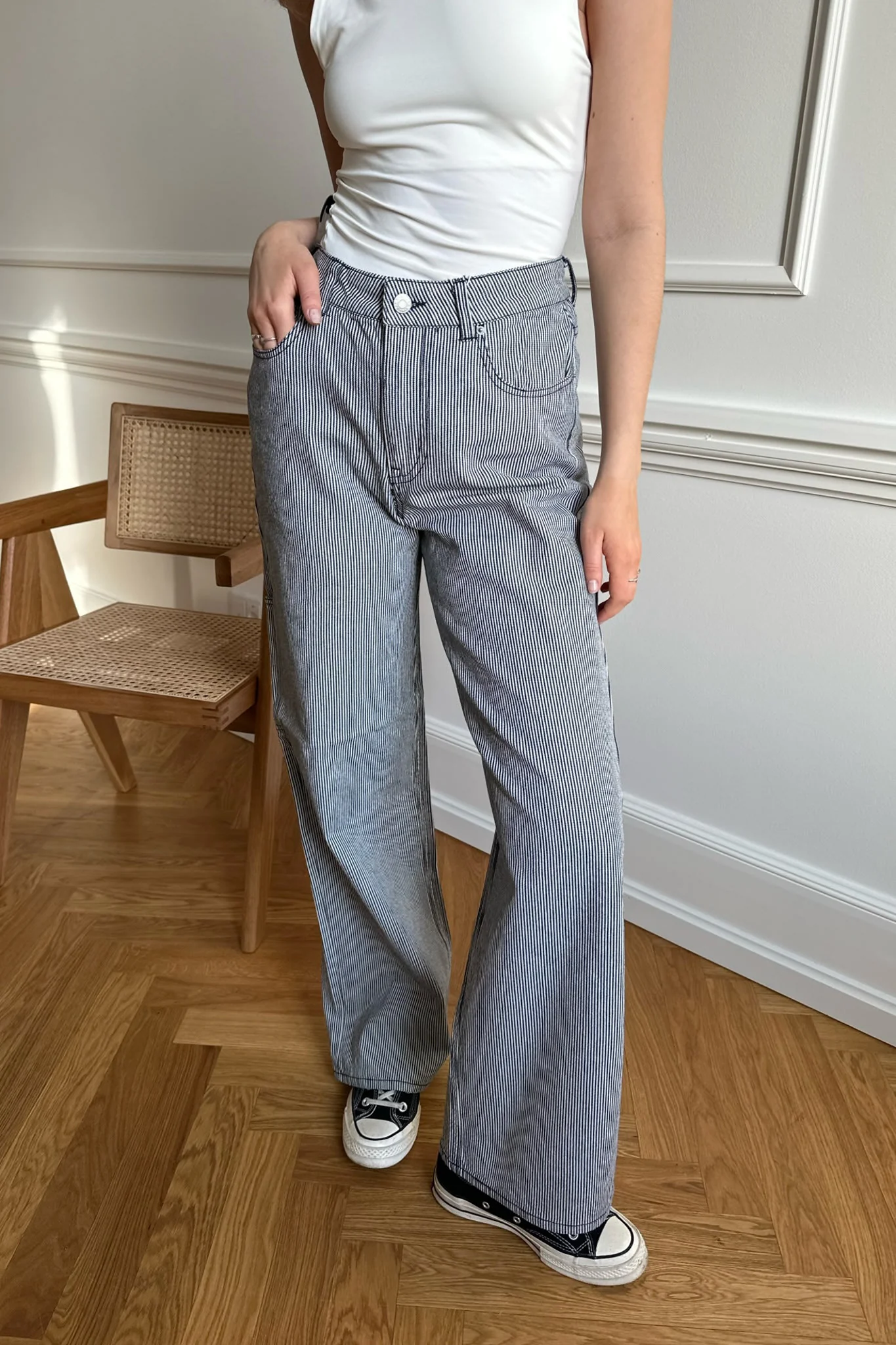 JXHoney Straight MW Trousers - Moonbeam - Image 4
