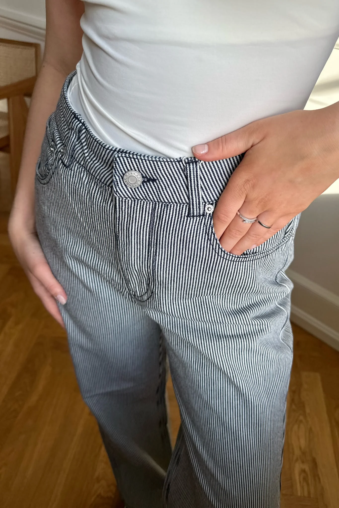 JXHoney Straight MW Trousers - Moonbeam - Image 6