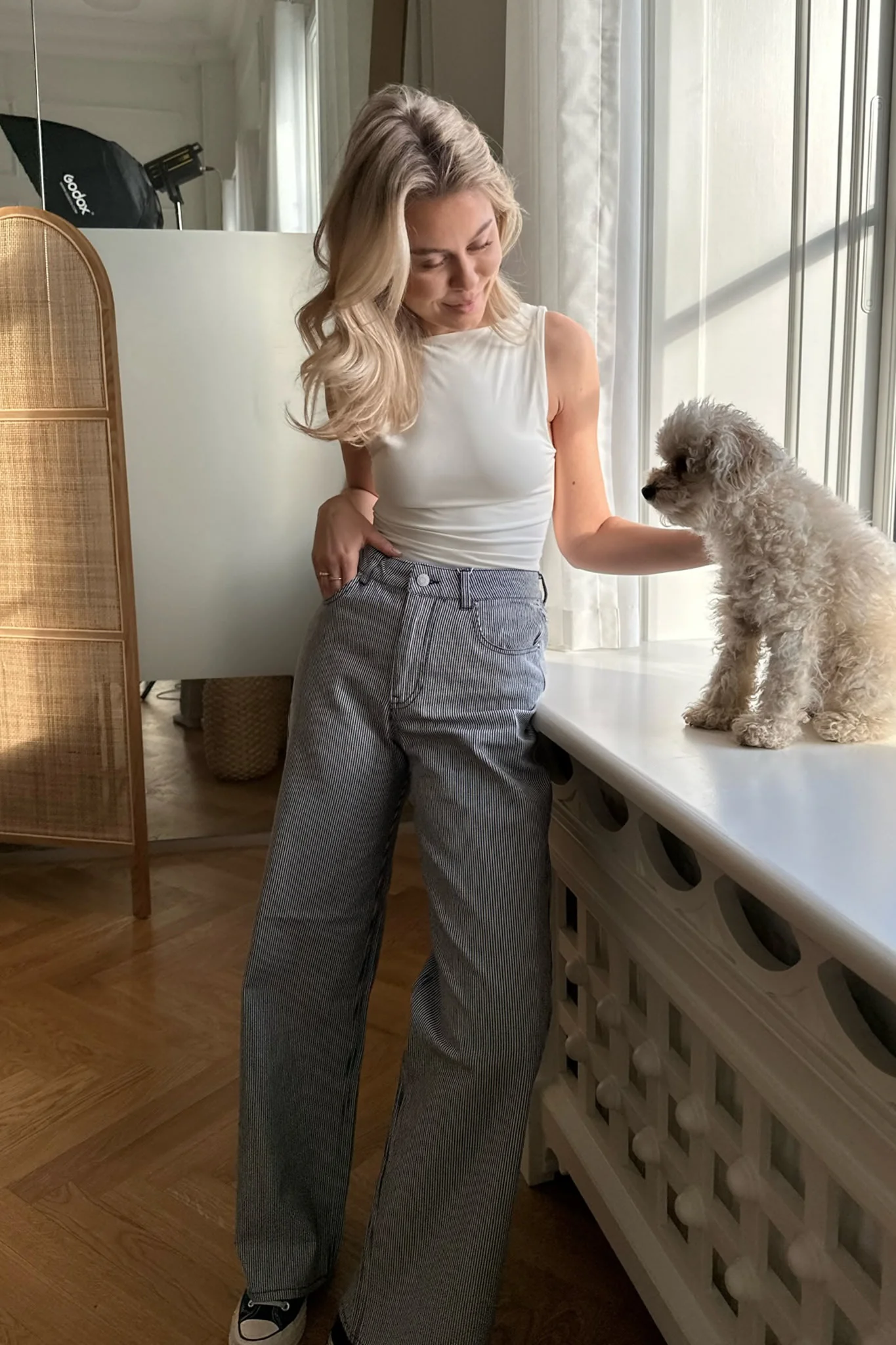 JXHoney Straight MW Trousers - Moonbeam - Image 7