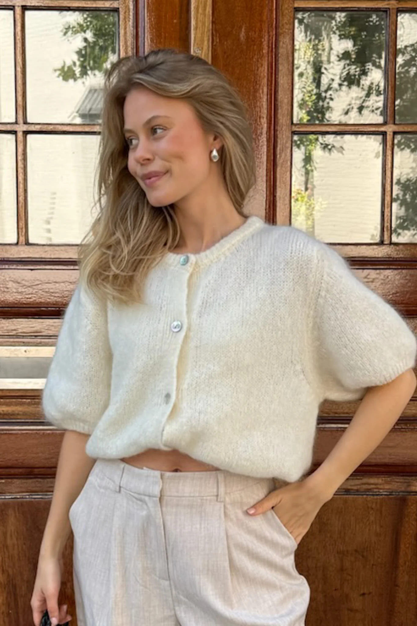 IdaIC SS Cardigan - White - Image 2