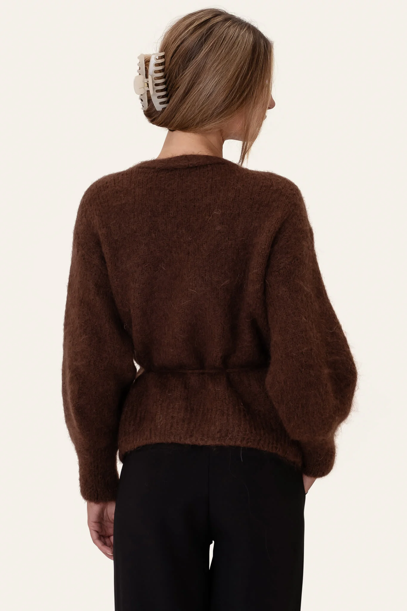 IdaIC Wrap Cardigan - Dark Brown - Image 4