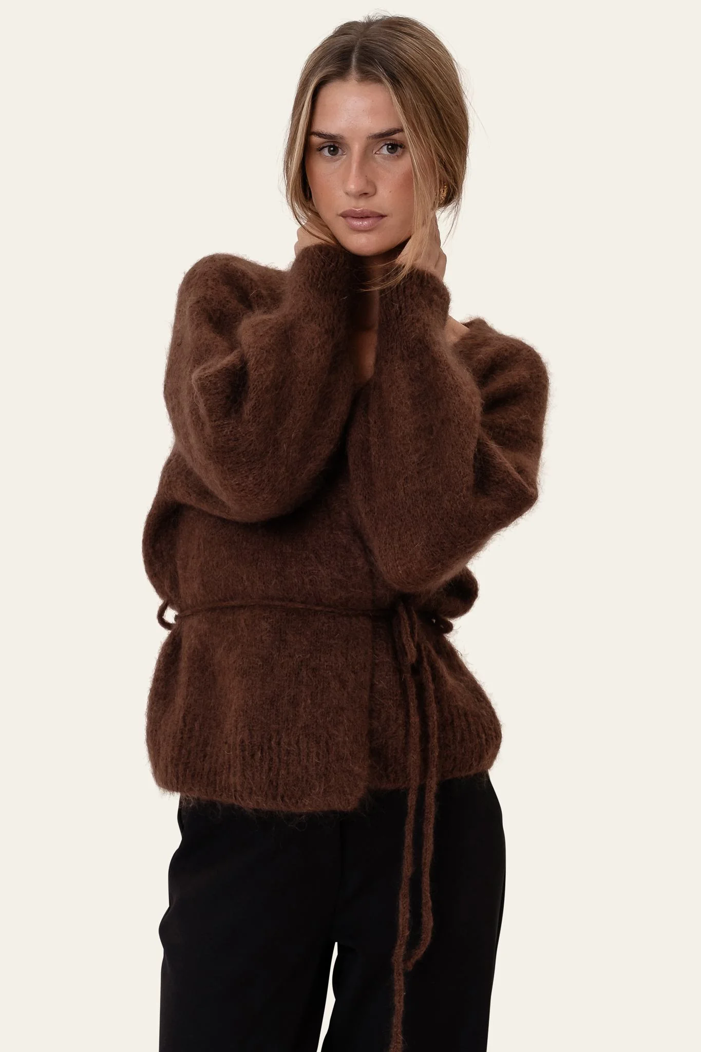 IdaIC Wrap Cardigan - Dark Brown - Image 6