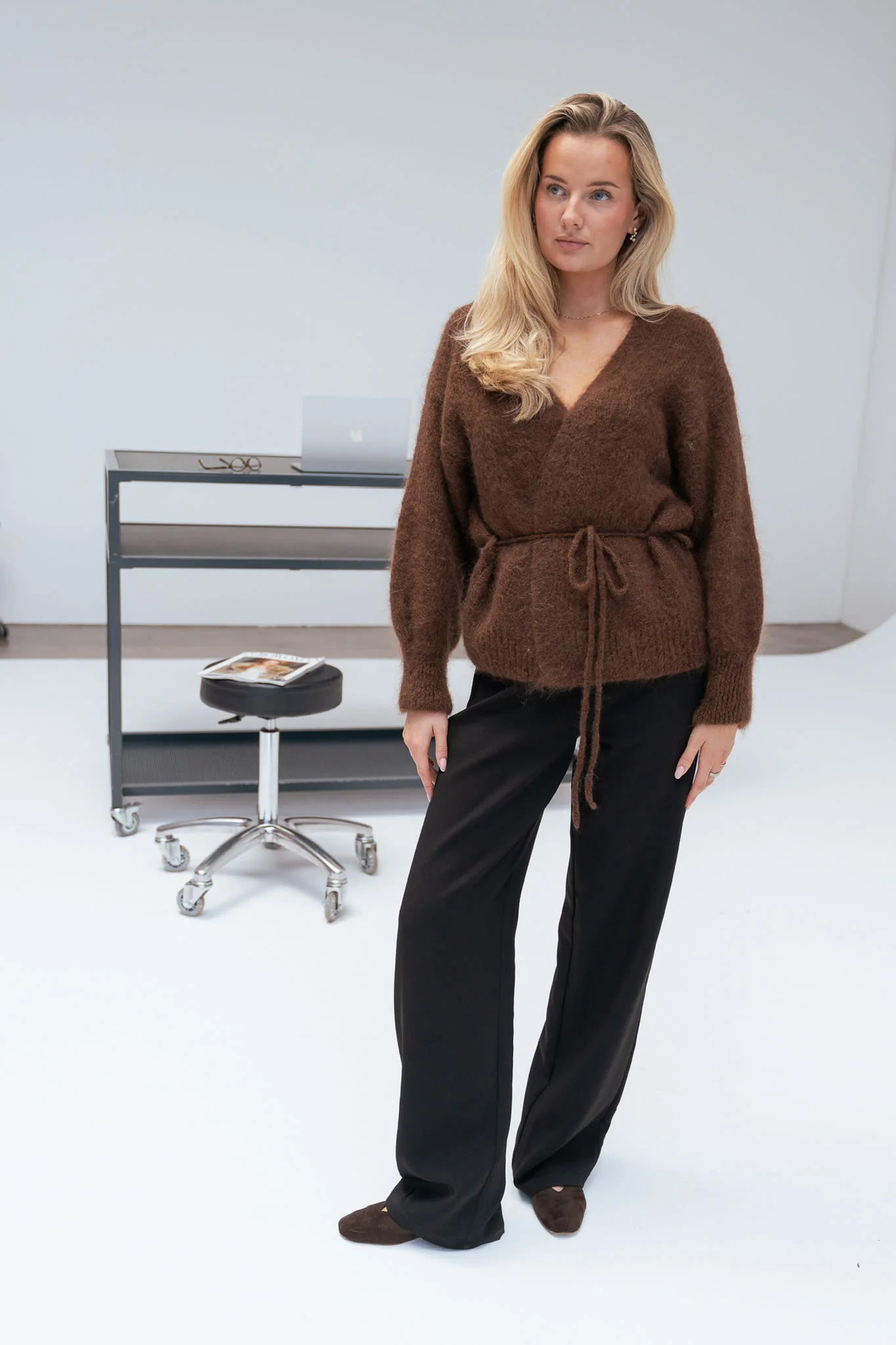 IdaIC Wrap Cardigan - Dark Brown - Image 7