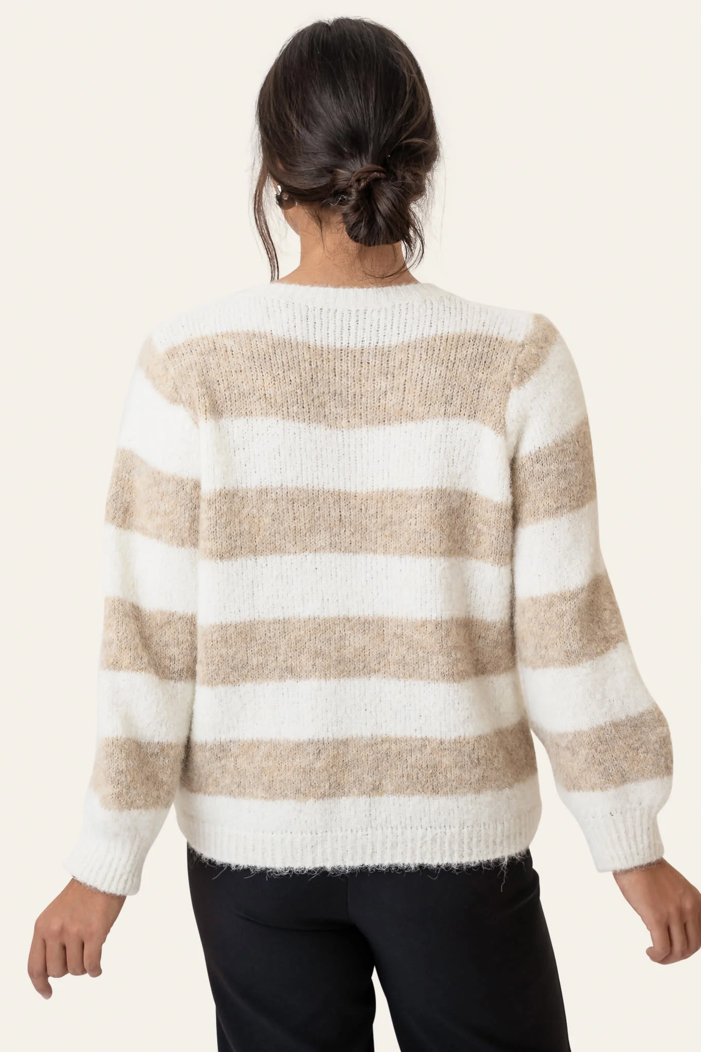 IdunIC Cardigan - Beige White Stripes - Image 2