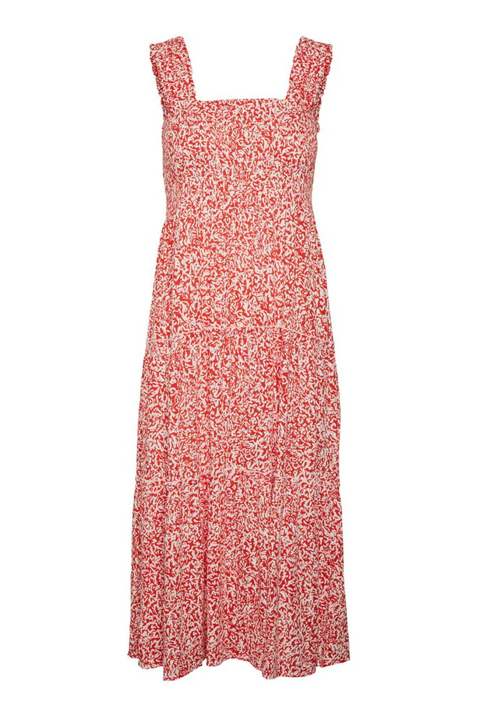 VMJenny SL Smock Calf Dress - Spicy Orange - Image 4