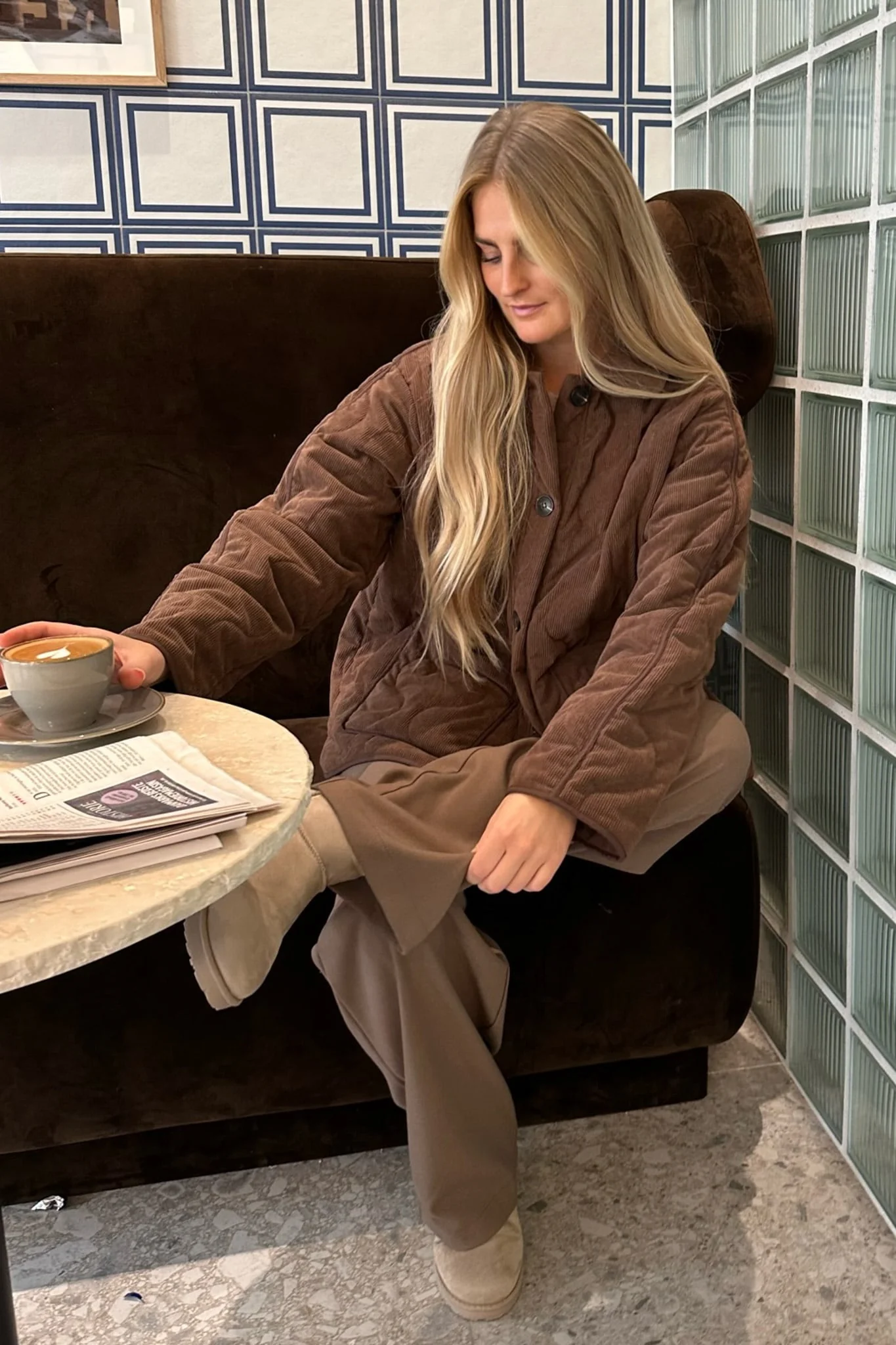 JosieIC Quilted Jacket - Brown Corduroy - Image 10