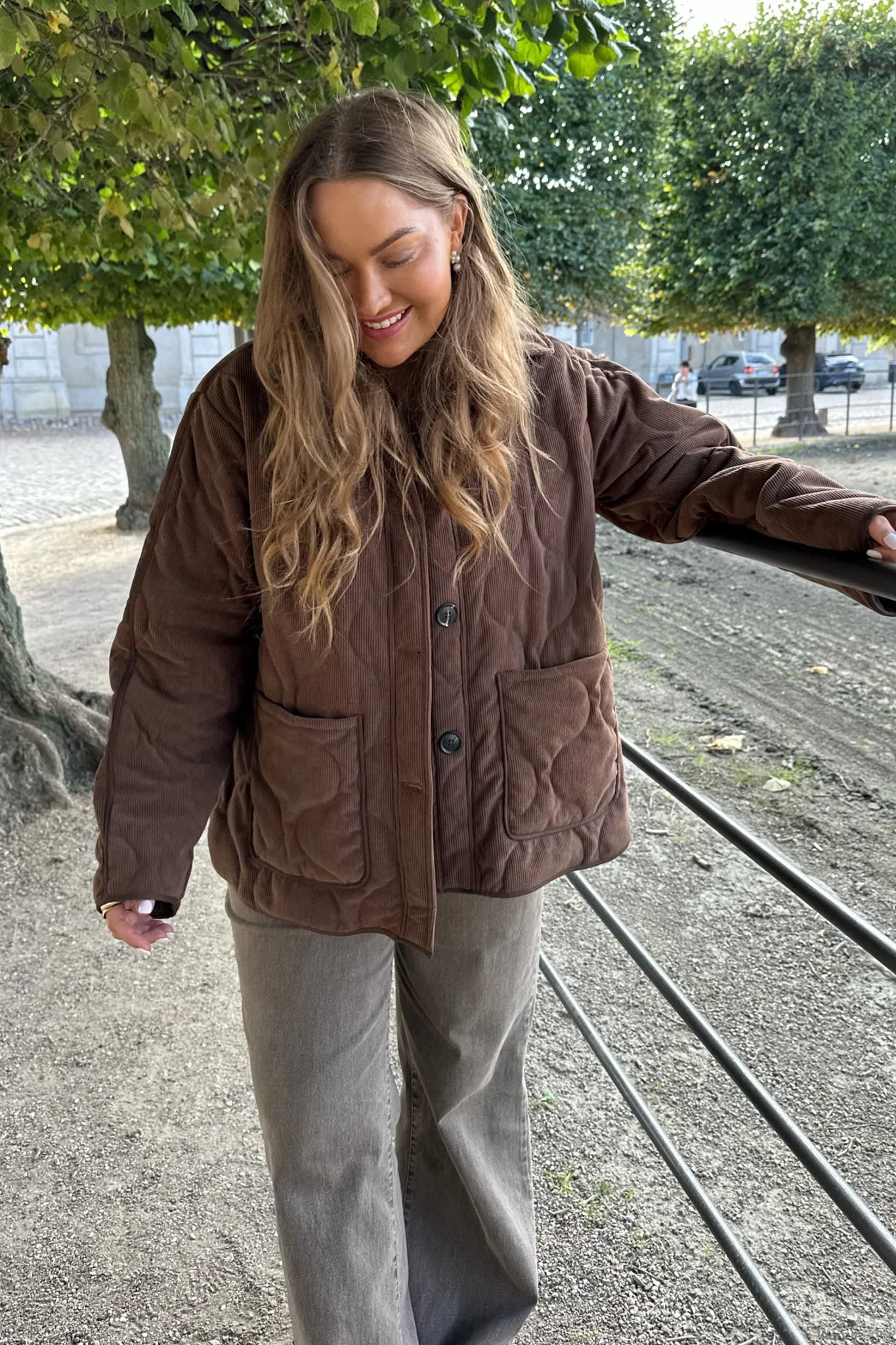 JosieIC Quilted Jacket - Brown Corduroy - Image 6