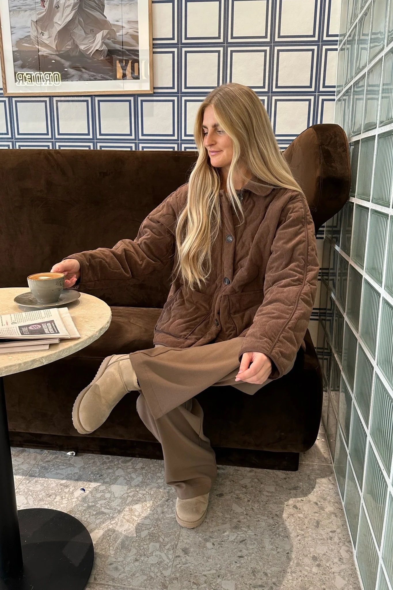 JosieIC Quilted Jacket - Brown Corduroy - Image 8