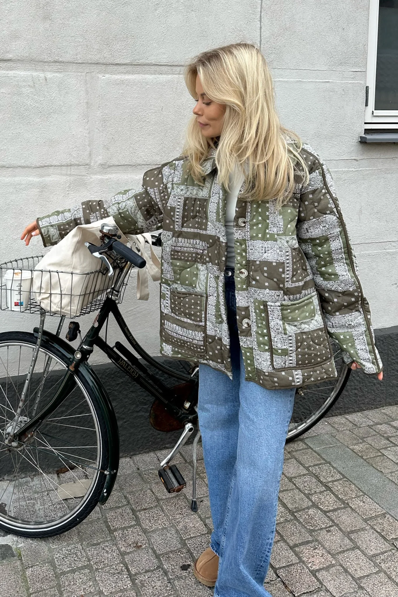 JosieIC Quilted Jacket - Green Graphic - Image 8