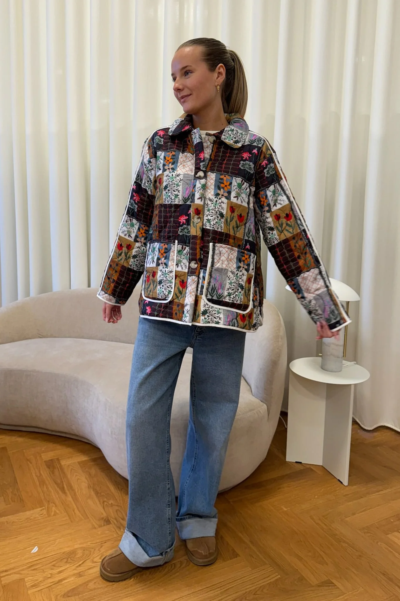 JosieIC Quilted Jacket - Multi Flower Print - Image 10