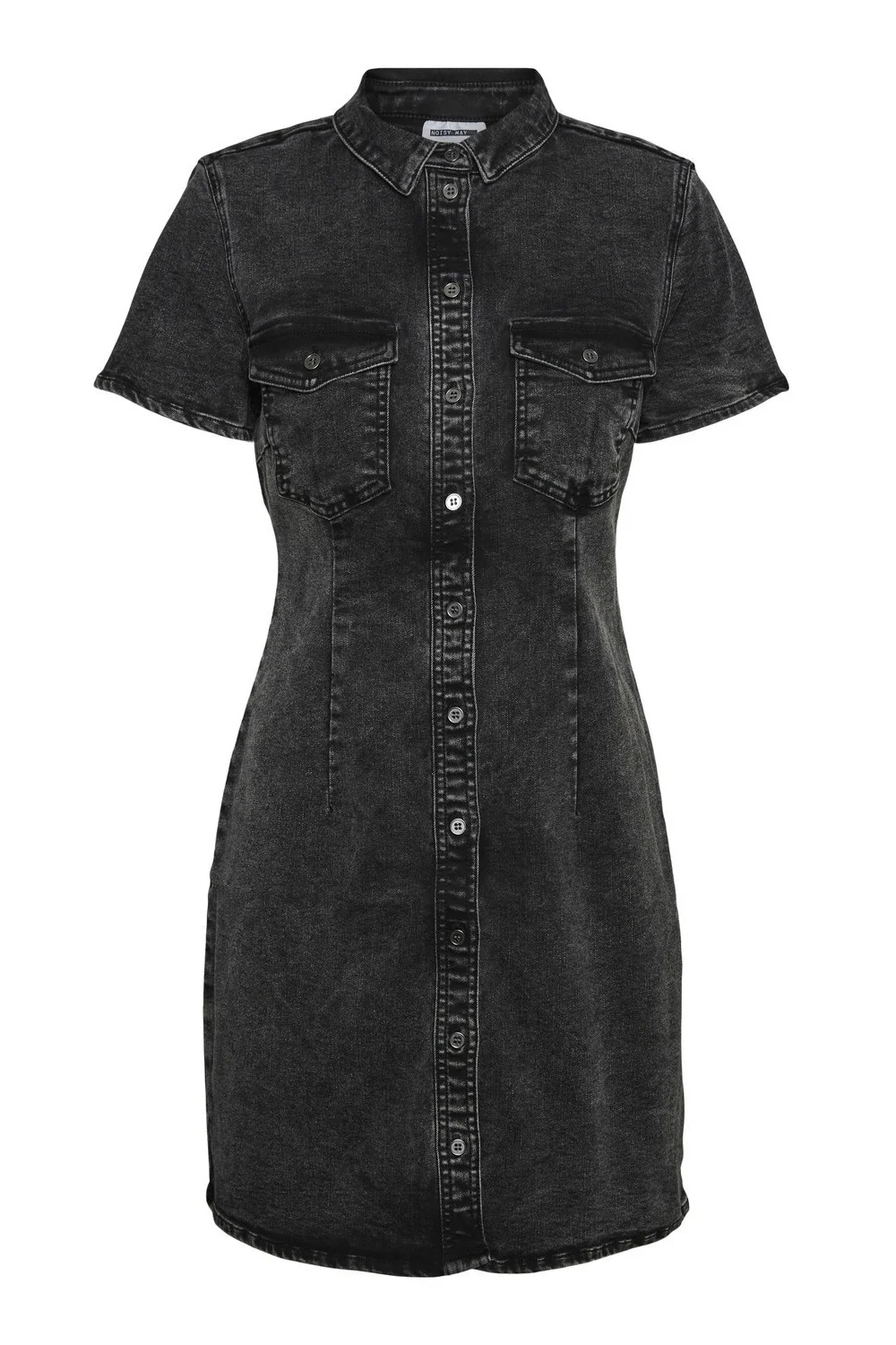 NMJoy SS Dress - Black Denim - Image 4
