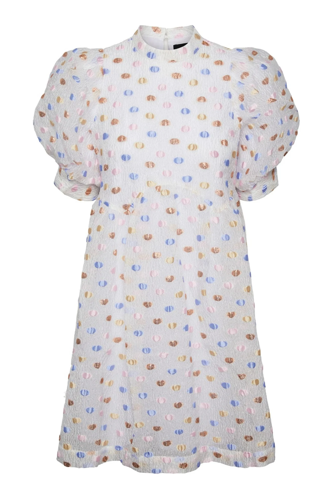 PCJulia SS Dress  - Bright White Multi Dots - Image 4