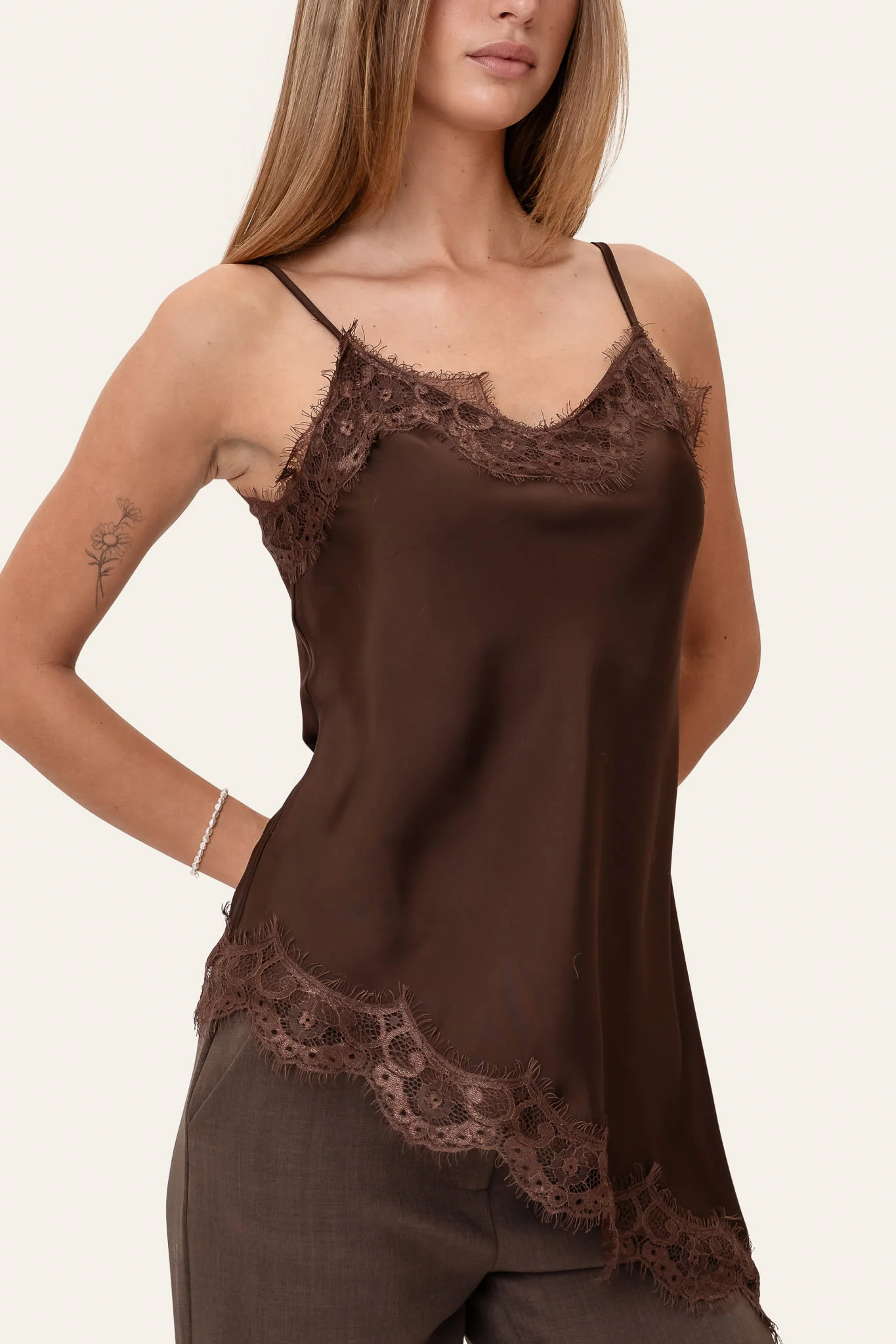 JunoIC Asymmetric Top - Dark Brown Satin - Image 4