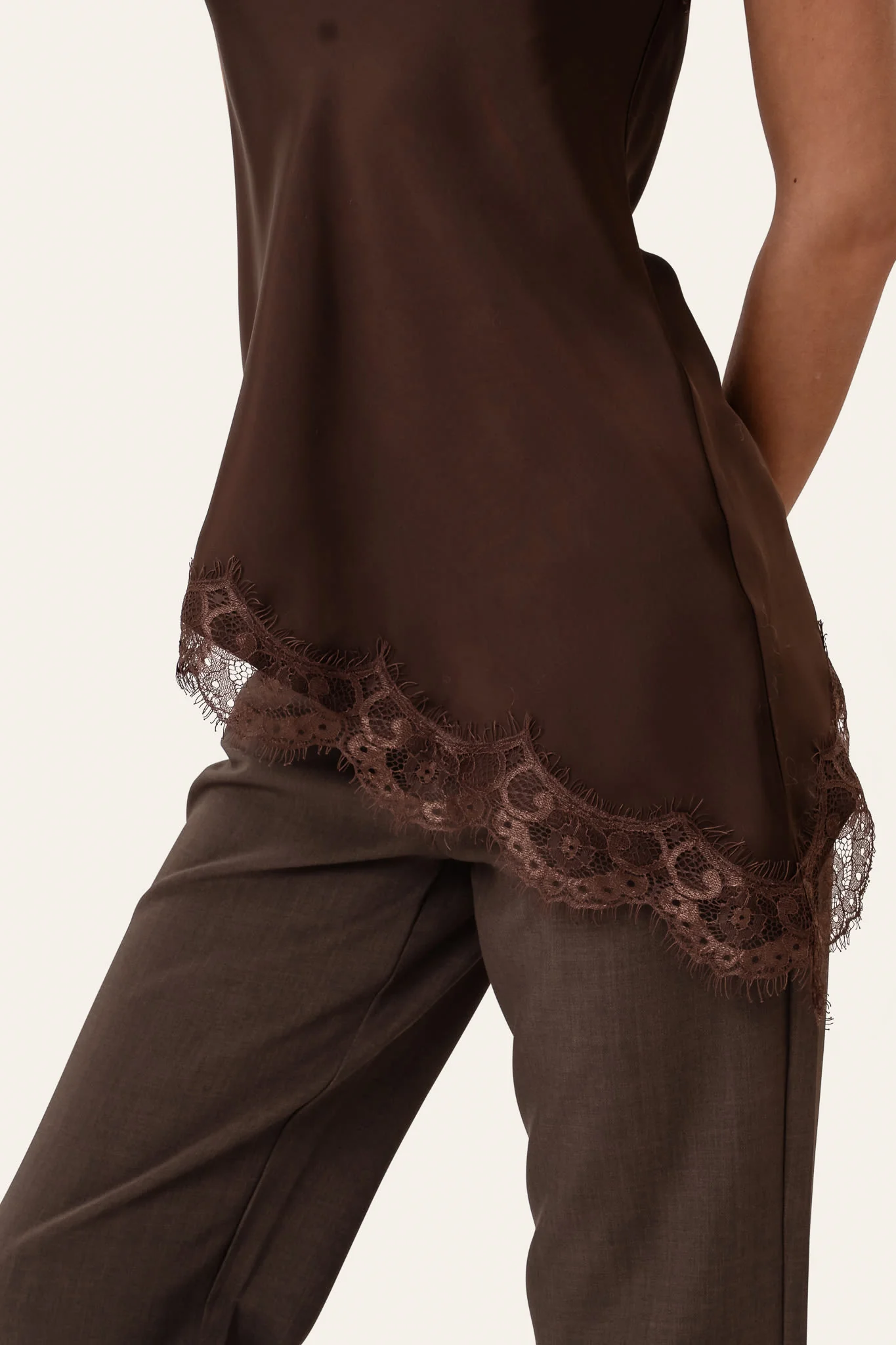JunoIC Asymmetric Top - Dark Brown Satin - Image 5
