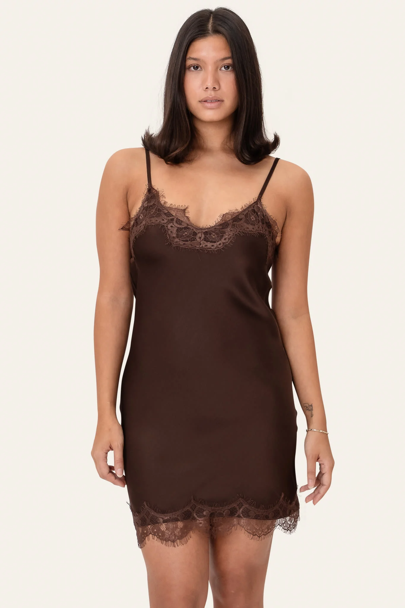 JunoIC Dress - Dark Brown Satin - Image 5