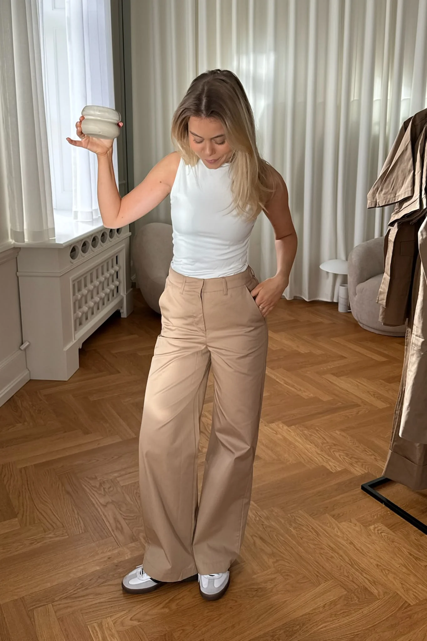 JXCali Relax Wide HW Pant - Cornstalk - Image 2