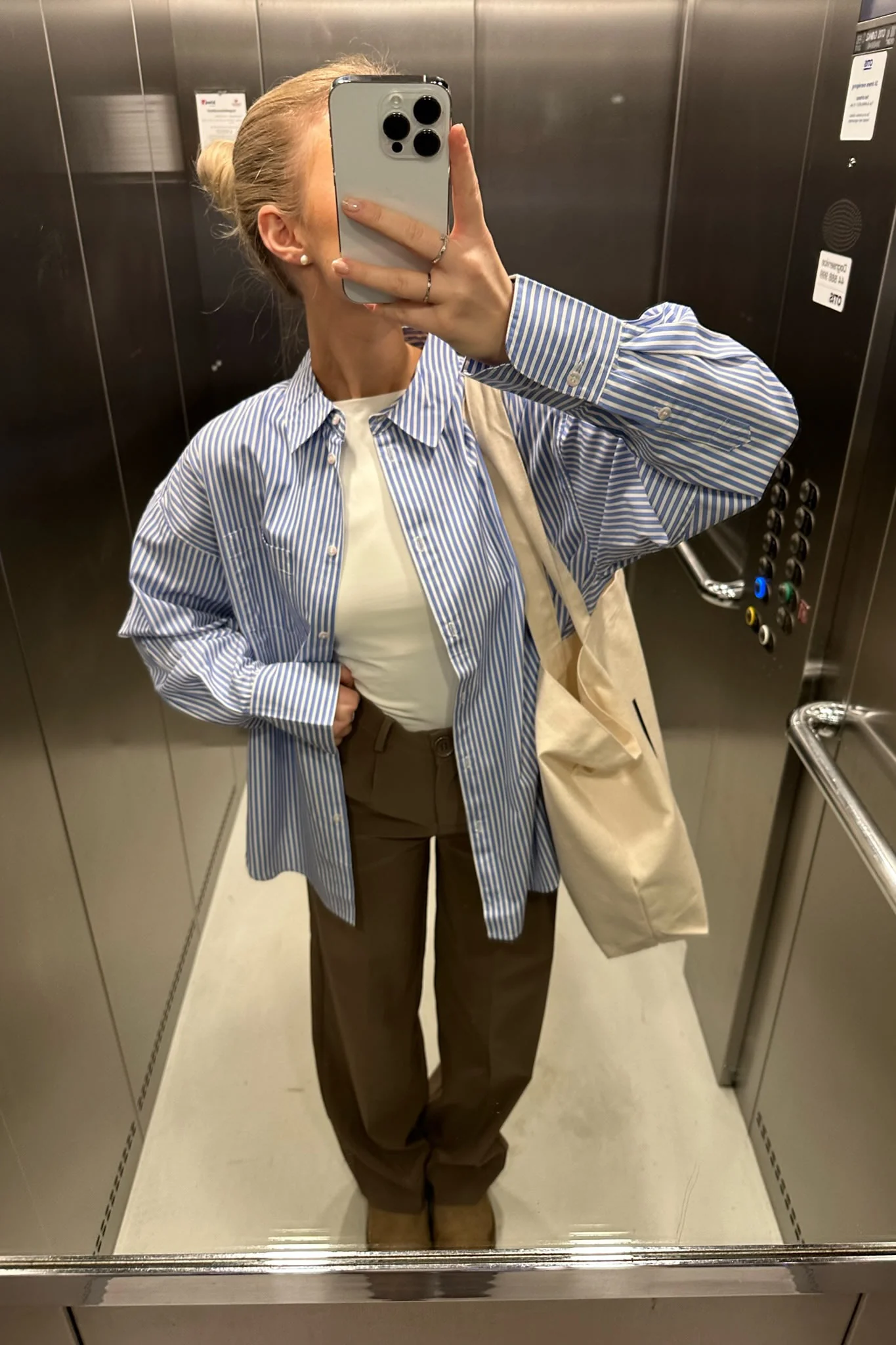 JXJamie LS Relaxed Poplin Shirt - Navy Blazer Stripes - Image 2