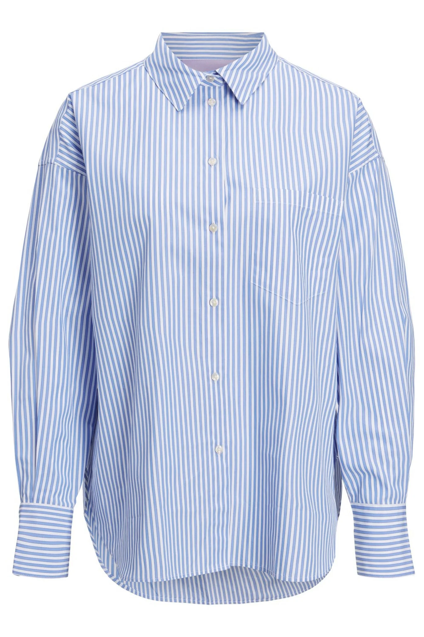 JXJamie LS Relaxed Poplin Shirt - Navy Blazer Stripes - Image 5