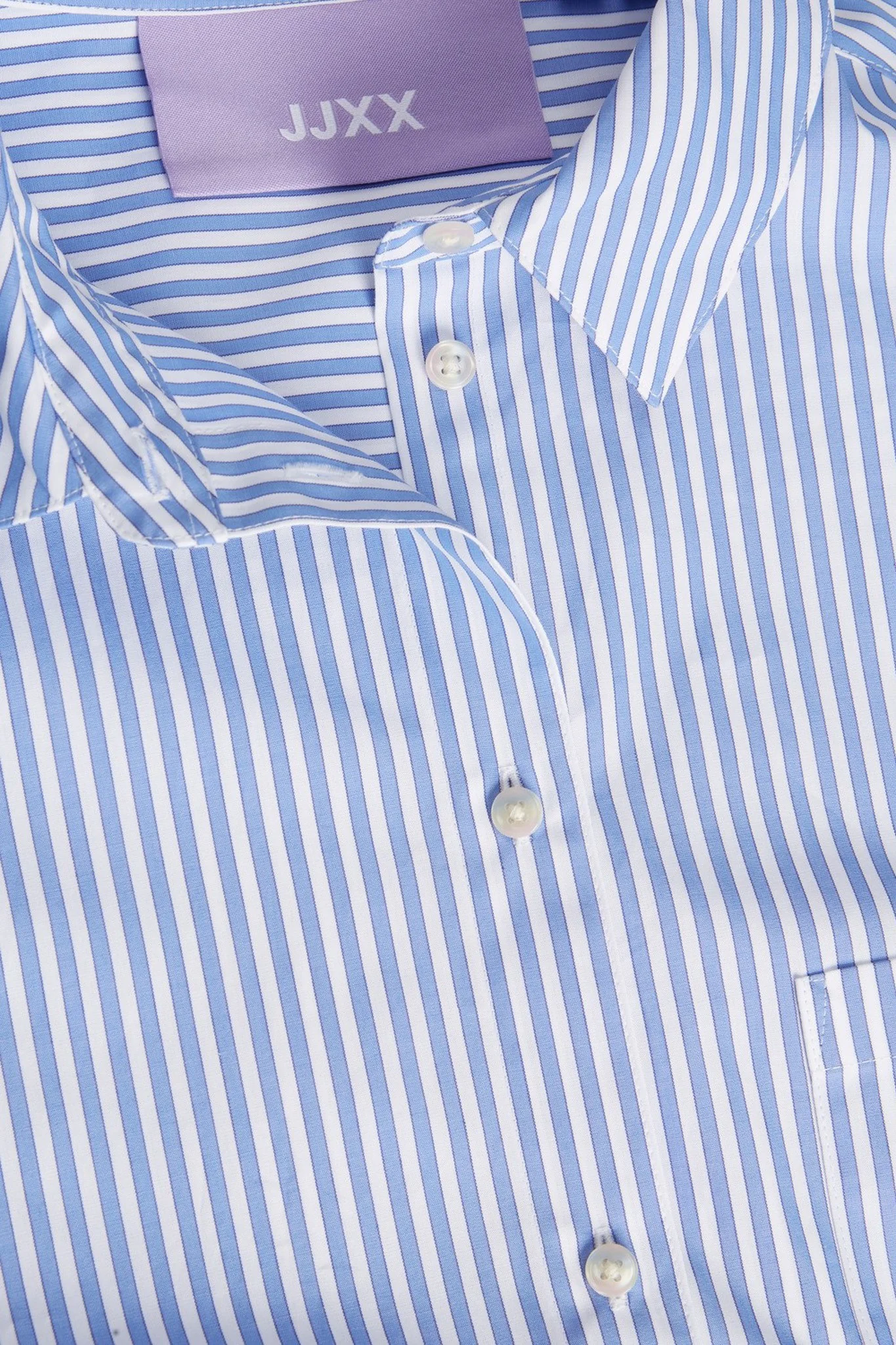 JXJamie LS Relaxed Poplin Shirt - Navy Blazer Stripes - Image 8