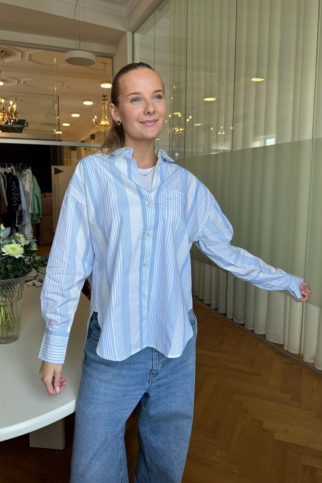 JXJamie LS Relaxed Poplin Shirt - Limeade Multi - Image 2