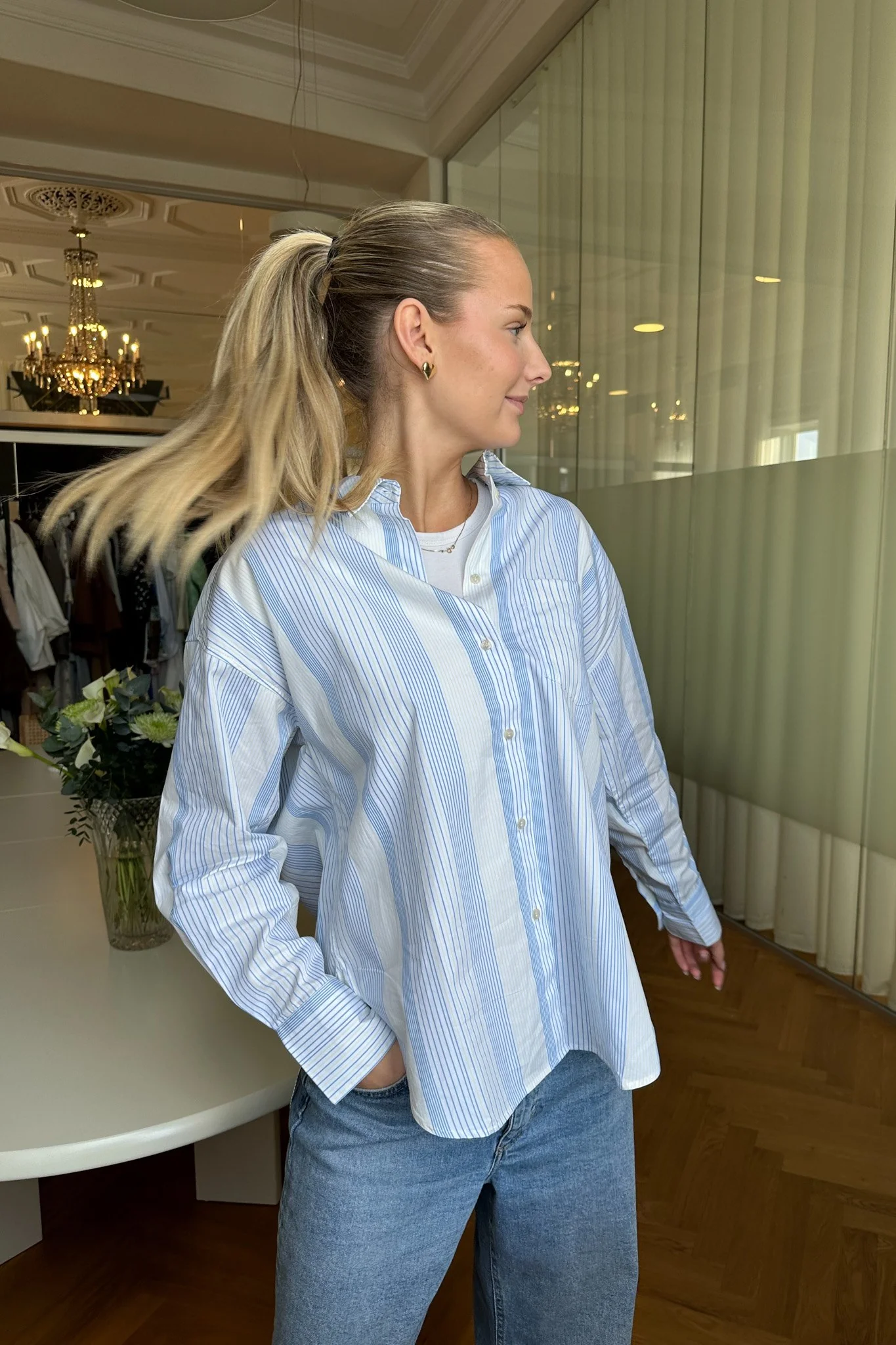 JXJamie LS Relaxed Poplin Shirt - Limeade Multi - Image 3