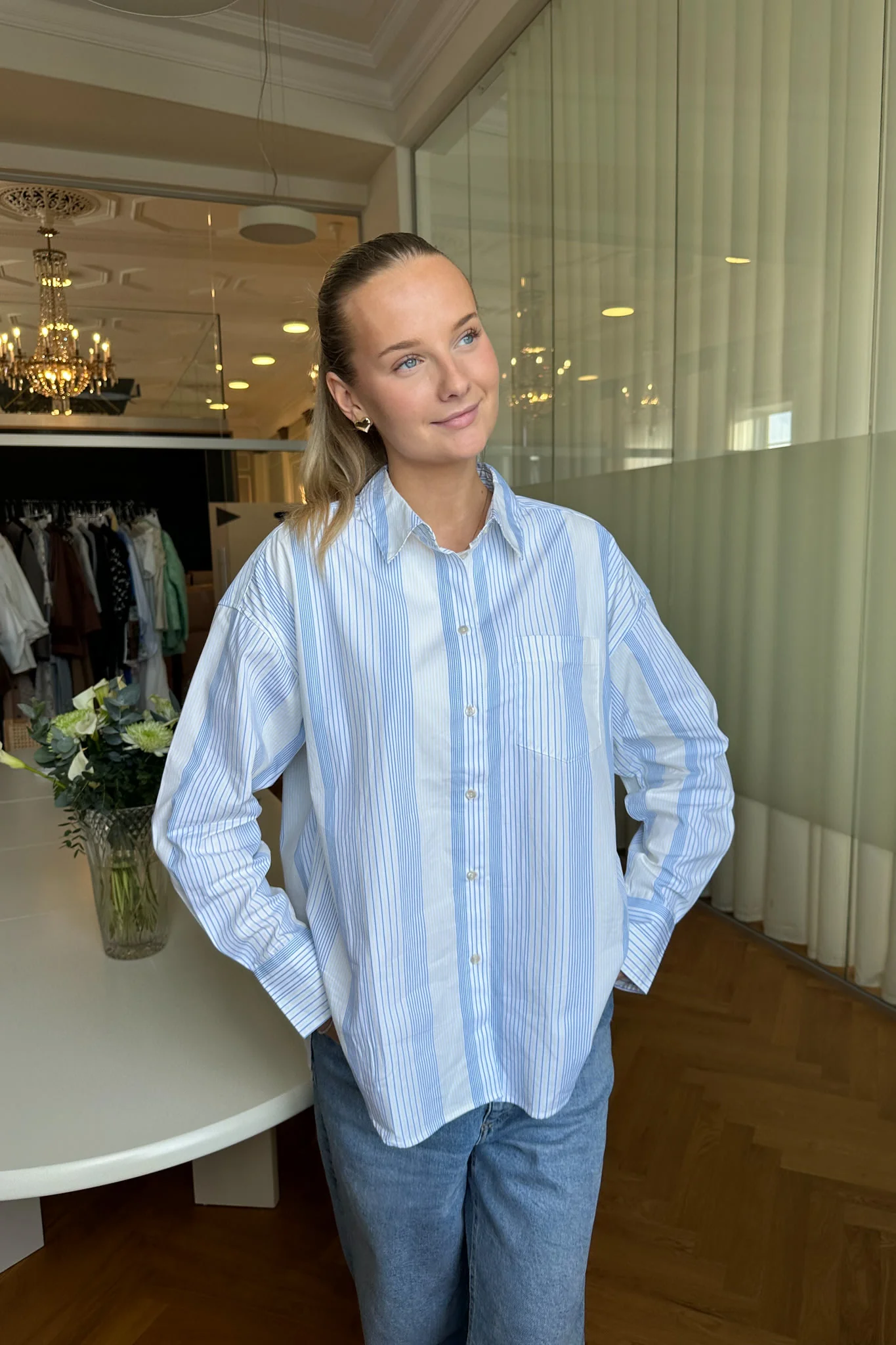 JXJamie LS Relaxed Poplin Shirt - Limeade Multi - Image 4