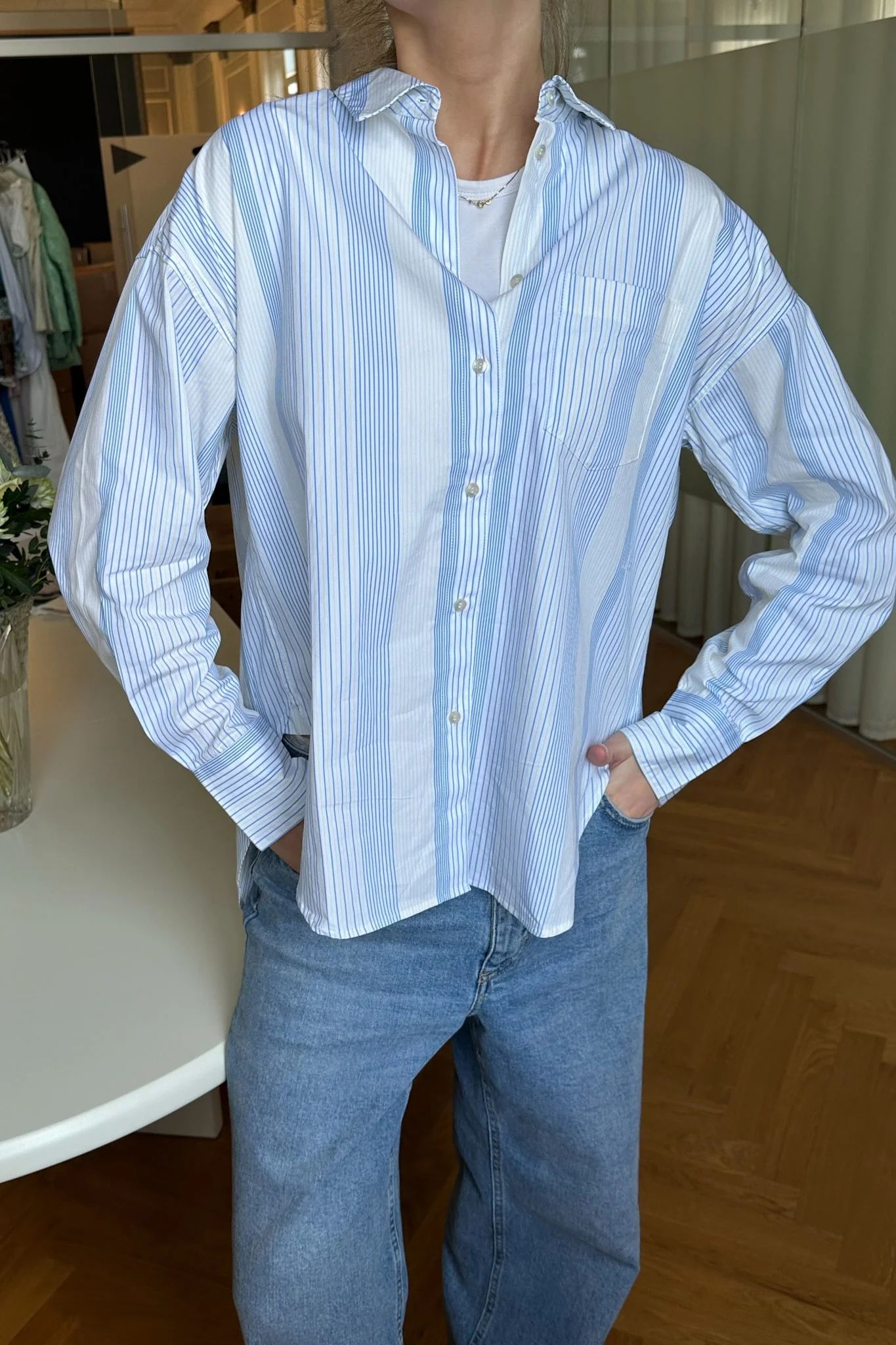 JXJamie LS Relaxed Poplin Shirt - Limeade Multi - Image 5