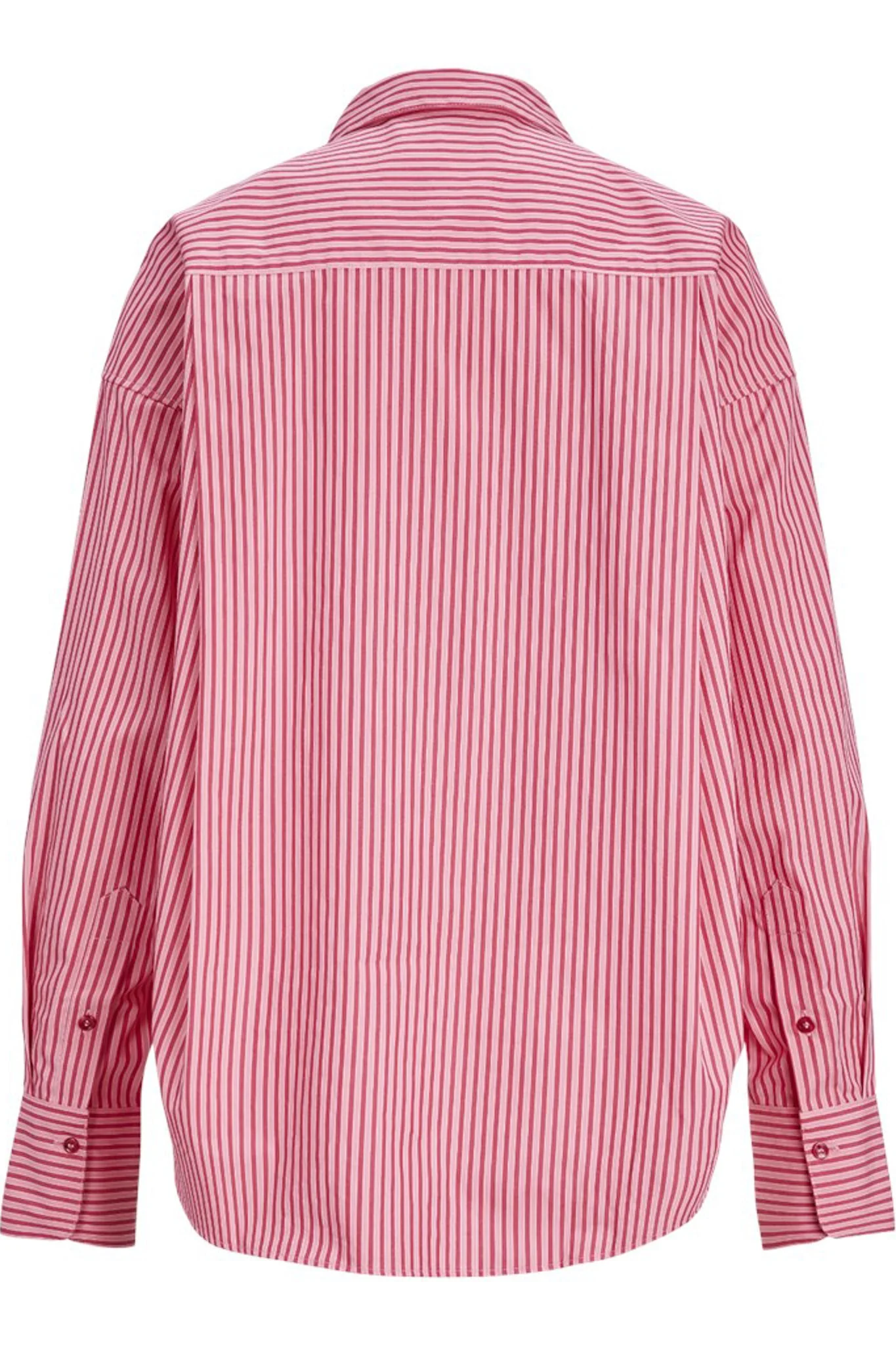 JXJamie LS Relaxed Poplin Shirt - Cerise Stripe - Image 7