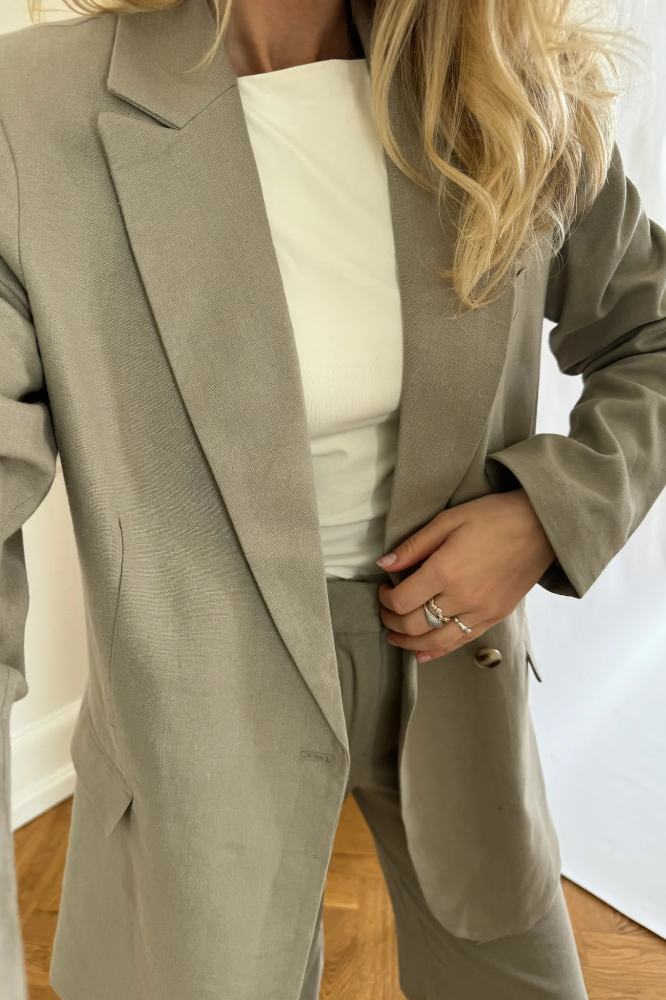 JXMary Linen Blazer - Fungi - Image 2