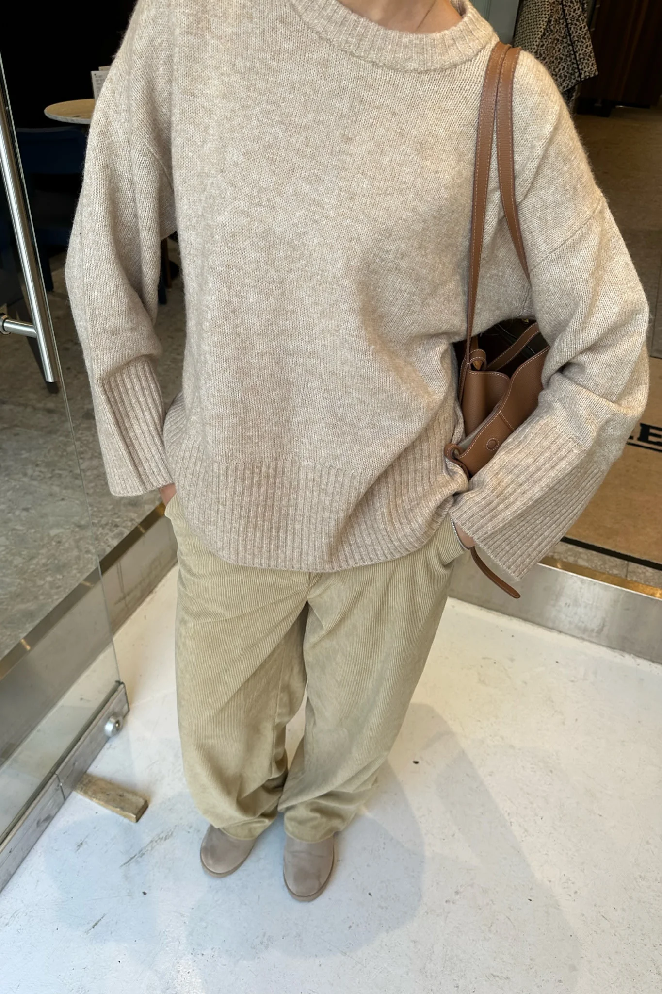 JXOllie Diverse Crew Neck Knit - Peyote Limeade  Neck Piping - Image 3
