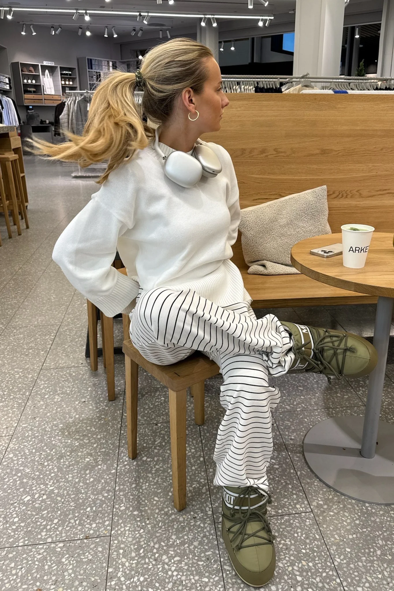 JXSiana Twist High Neck Knit - Snow White - Image 4