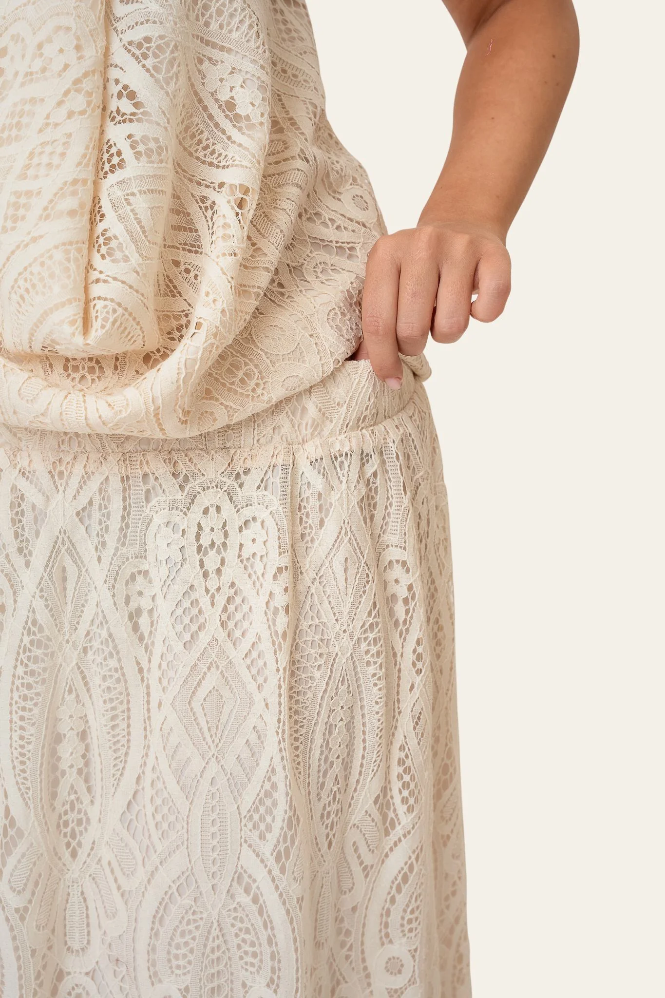 KajaIC Long Skirt - Off White Lace - Image 3