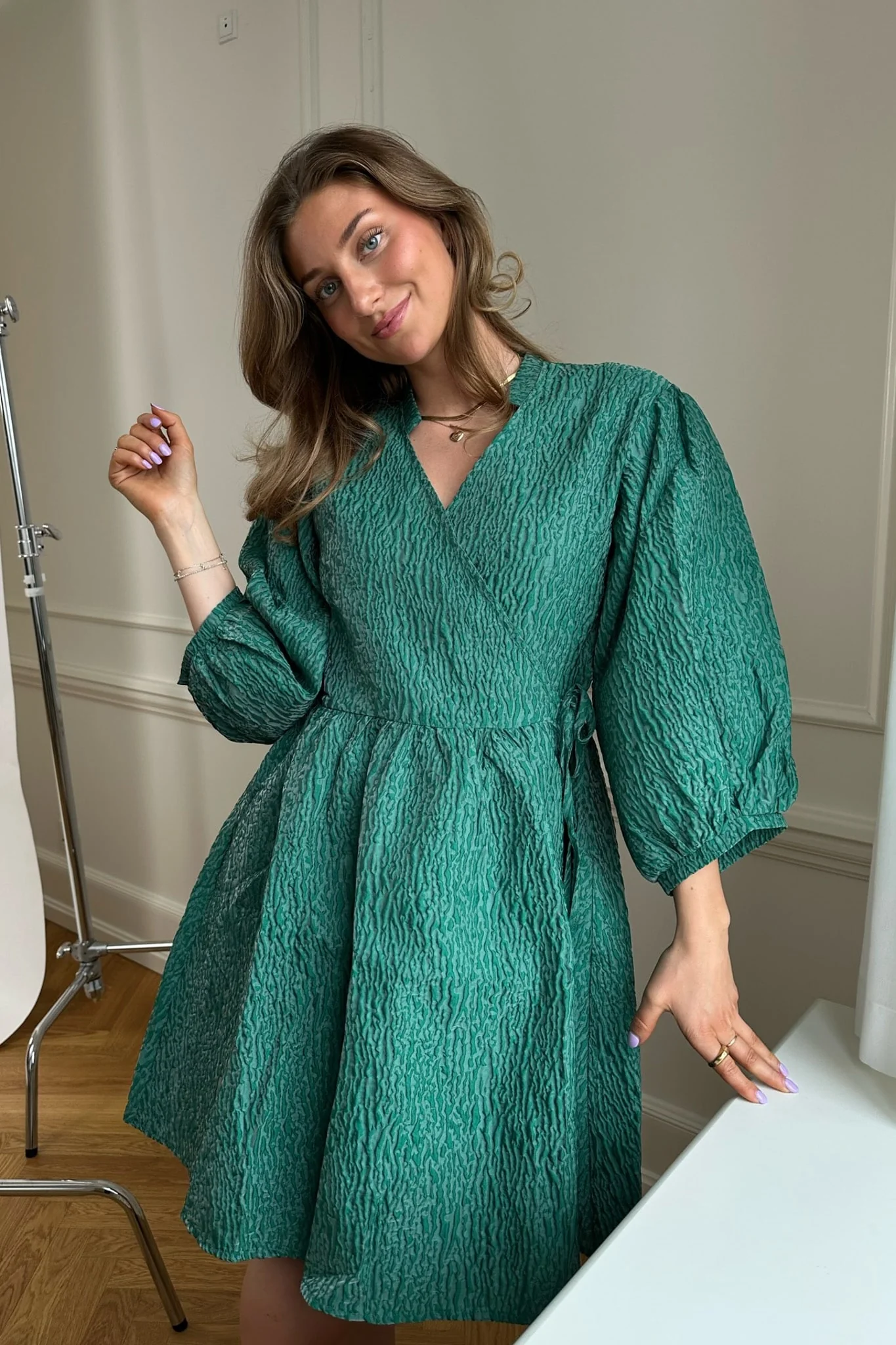 Noella Kamila Wrap Dress - Green - Image 2