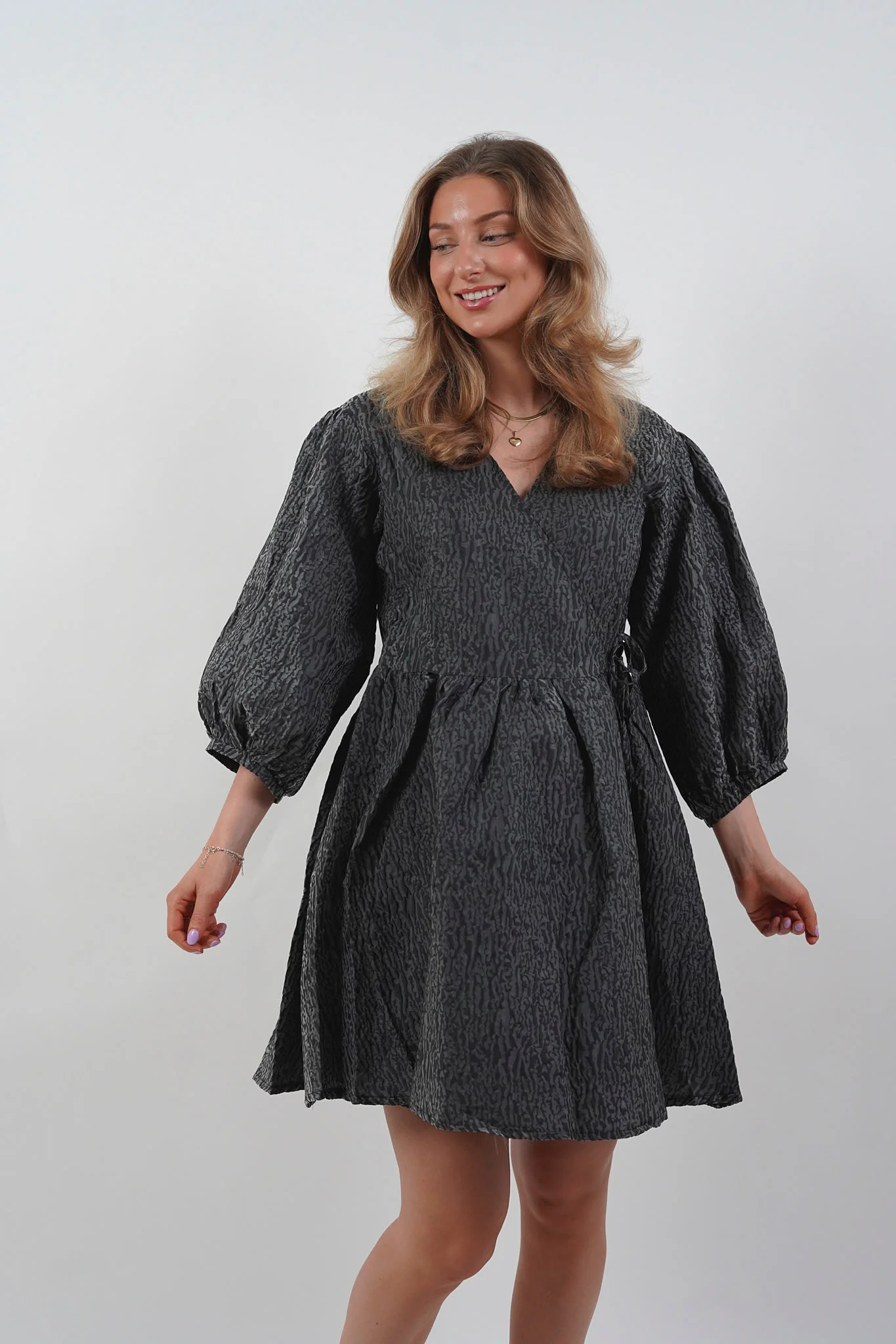 Noella Kamila Wrap Dress - Black - Image 3