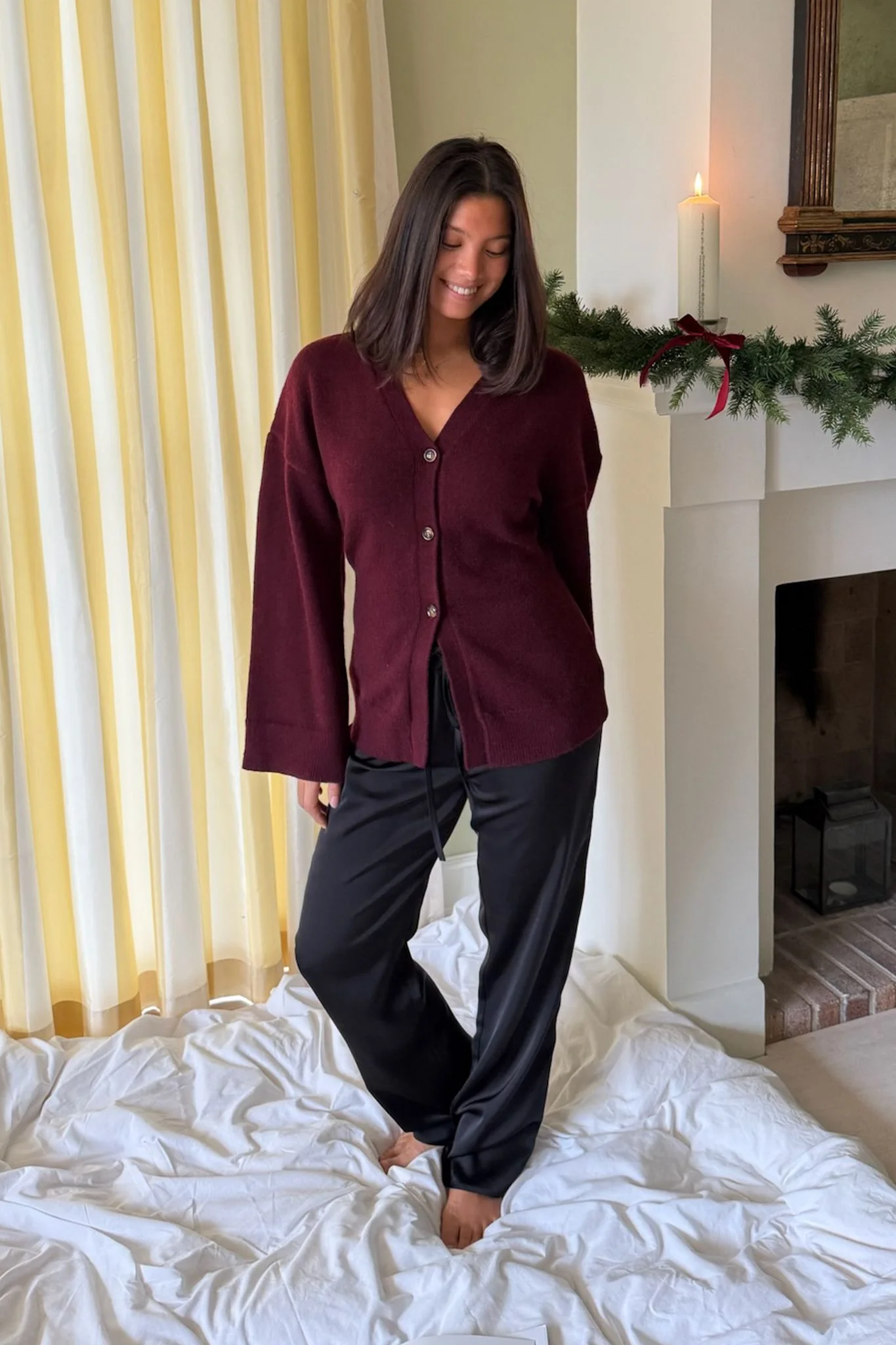 KarmaIC Fitted Cardigan - Bordeaux - Image 12