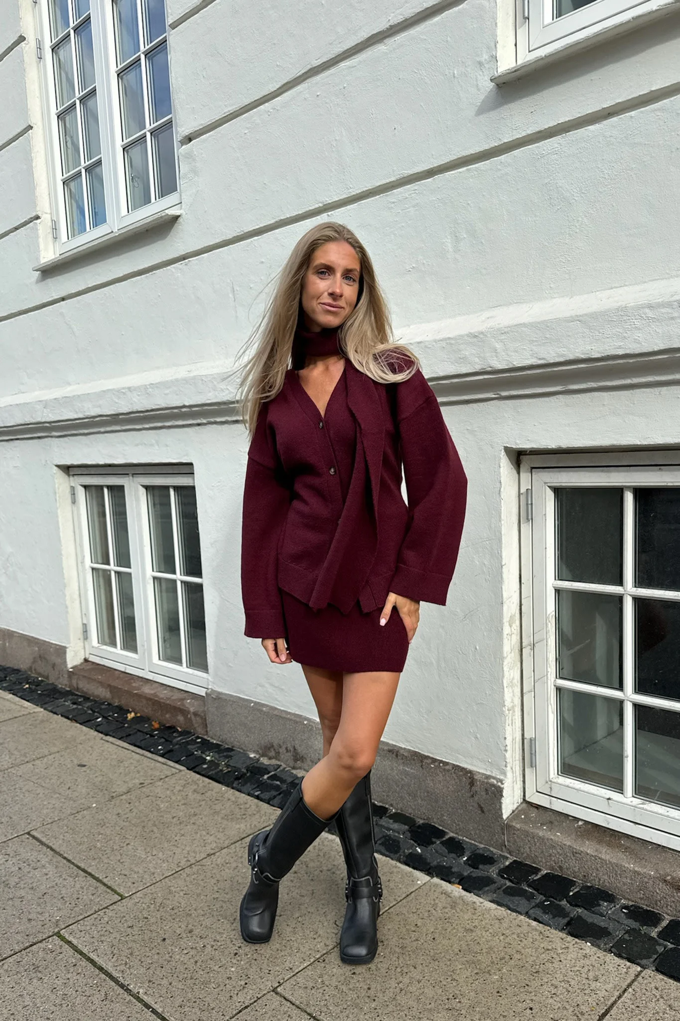 KarmaIC Fitted Cardigan - Bordeaux - Image 6
