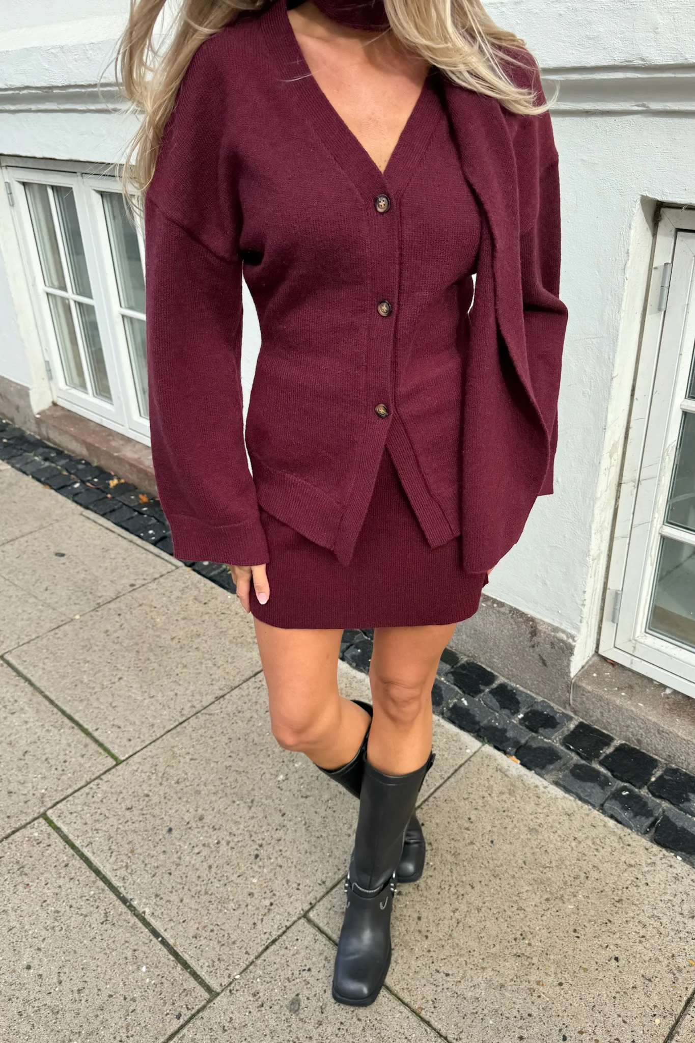 KarmaIC Fitted Cardigan - Bordeaux - Image 7