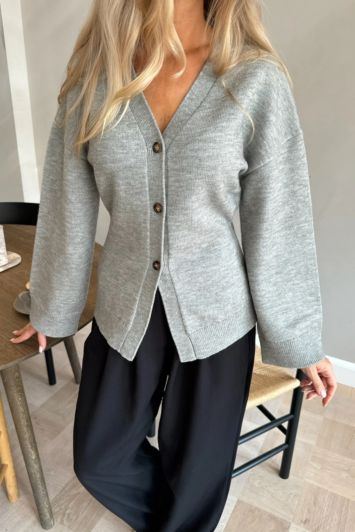 KarmaIC Fitted Cardigan - Grey - Image 6