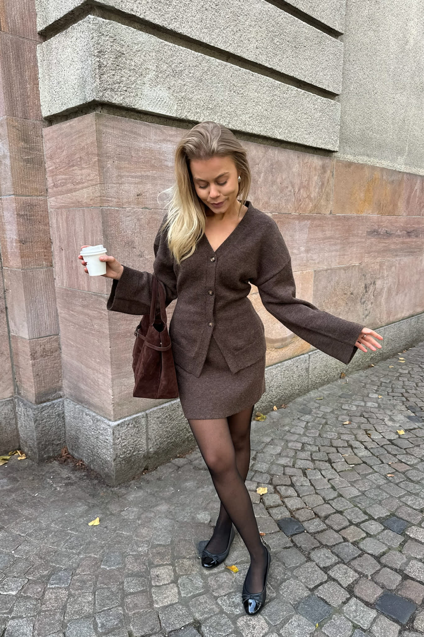 KarmaIC Fitted Cardigan - Dark Brown - Image 6