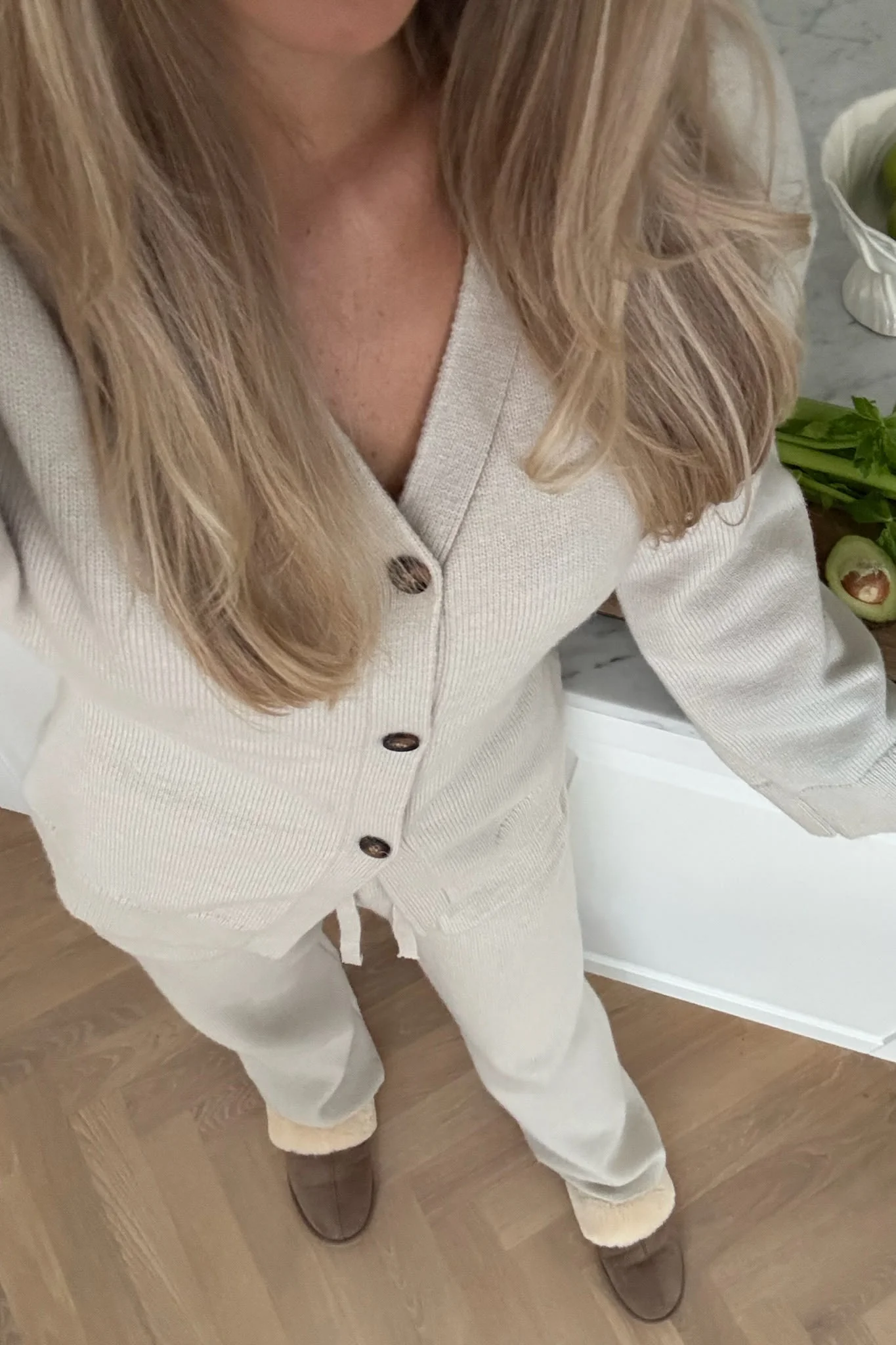 KarmaIC Fitted Cardigan - Creme - Image 2