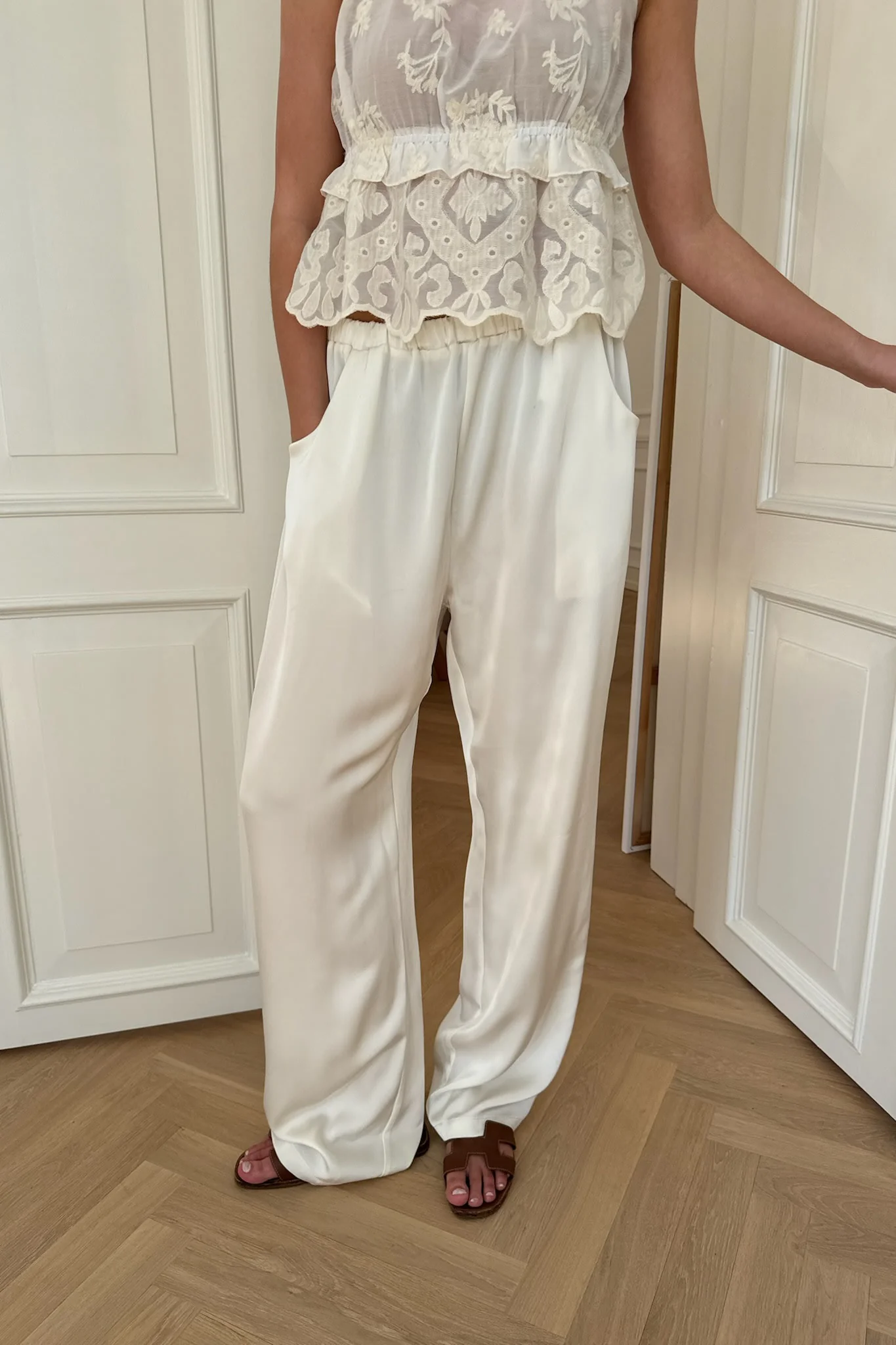 KayaIC Pants - Off White Satin - Image 10
