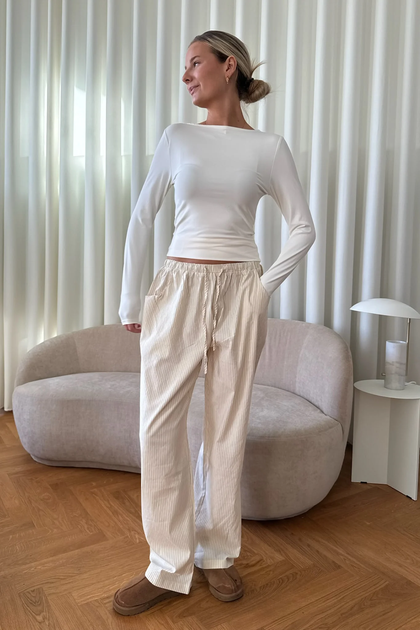 KayaIC Pants - Cream Black Stripe - Image 2