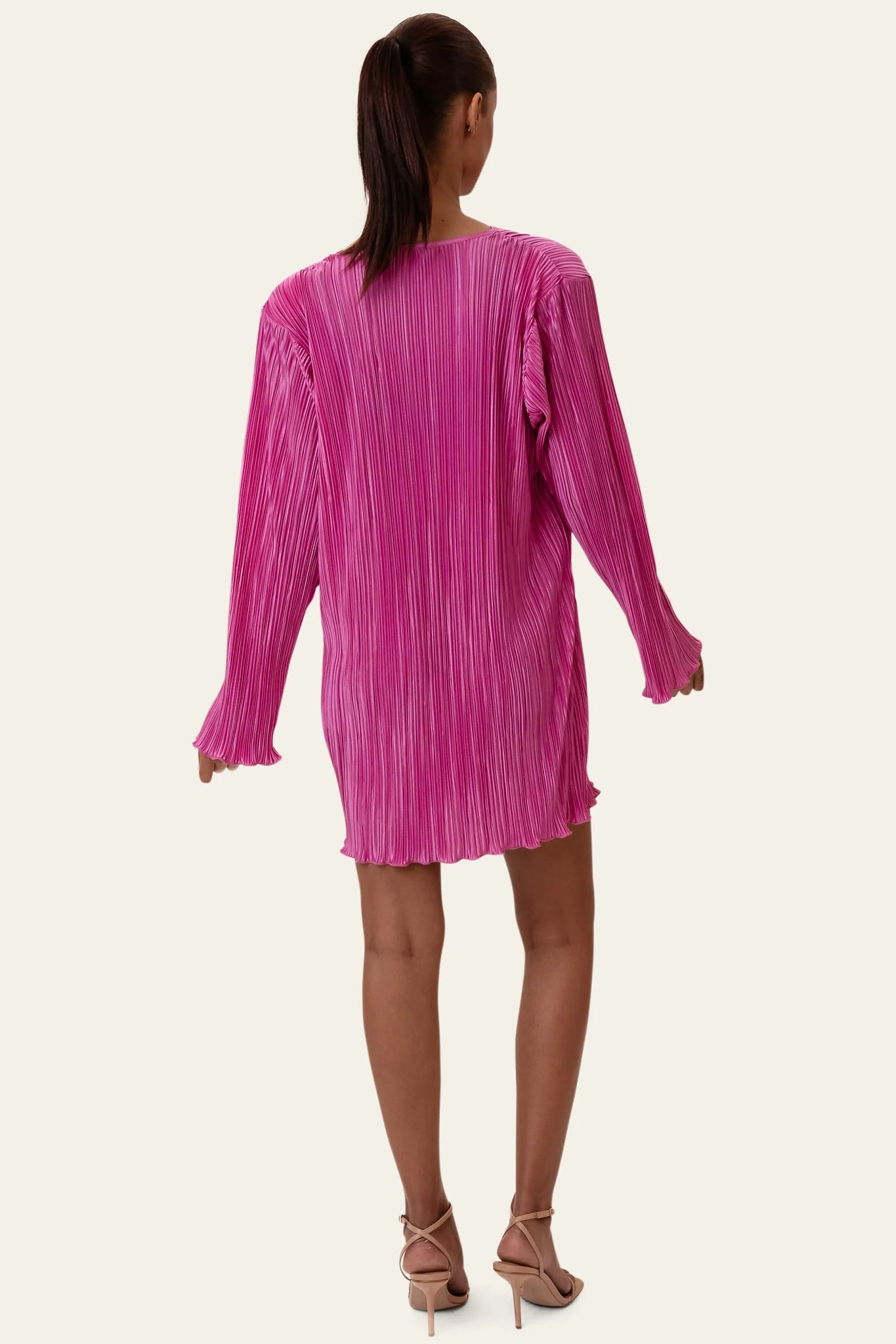 KellyIC Plissé Dress - Fuchsia Pink - Image 3